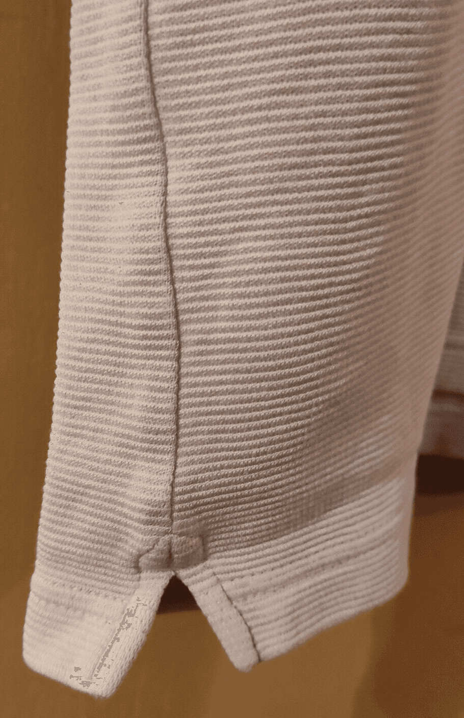 Caribbean Joe Polo Shirt Adult XXL Creme Silk Striped Hawaiian Mens Summer - Thumbnail 6