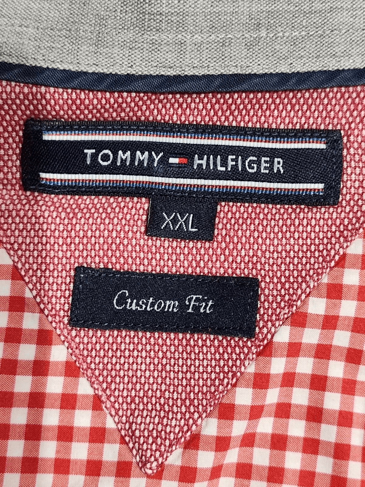 Tommy Hilfiger Shirt Mens Size XXL Heritage Poplin Slim Fit Pink Gingham - Thumbnail 3