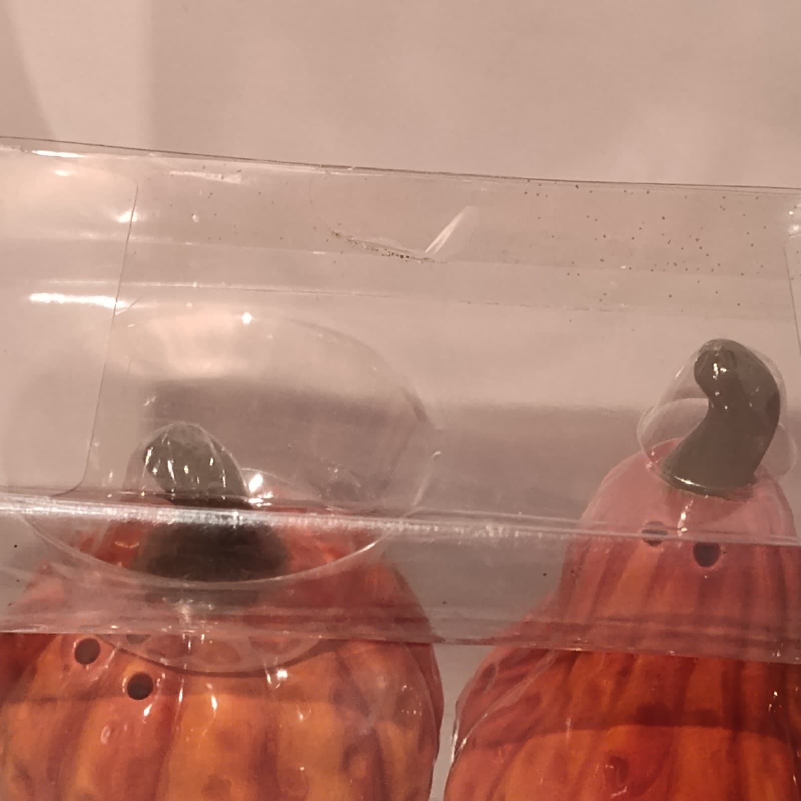 Pier 1 Orange Pumpkin Gourd Salt Pepper Shakers Fall Thanksgiving Halloween - Thumbnail 2