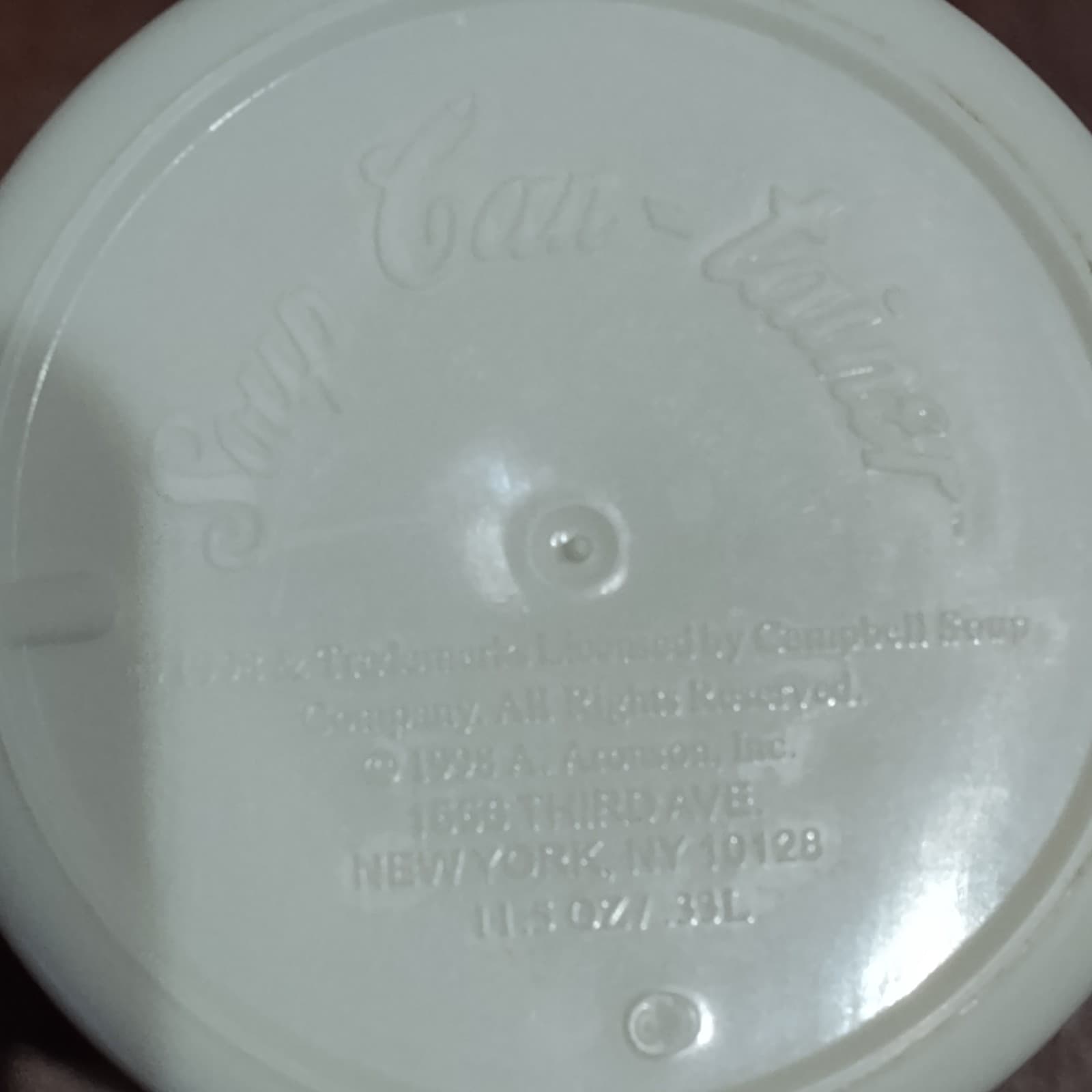 Vintage Campbell's Soup Plastic Thermos with Base, Lid (Bowl) & Cap 1998 - Thumbnail 5