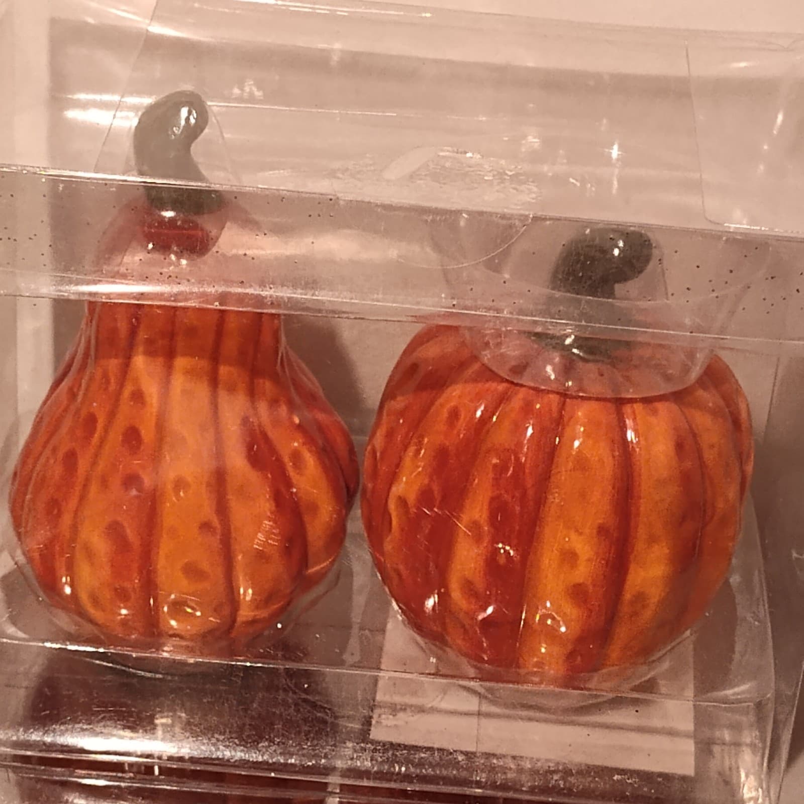 Pier 1 Orange Pumpkin Gourd Salt Pepper Shakers Fall Thanksgiving Halloween - Thumbnail 4