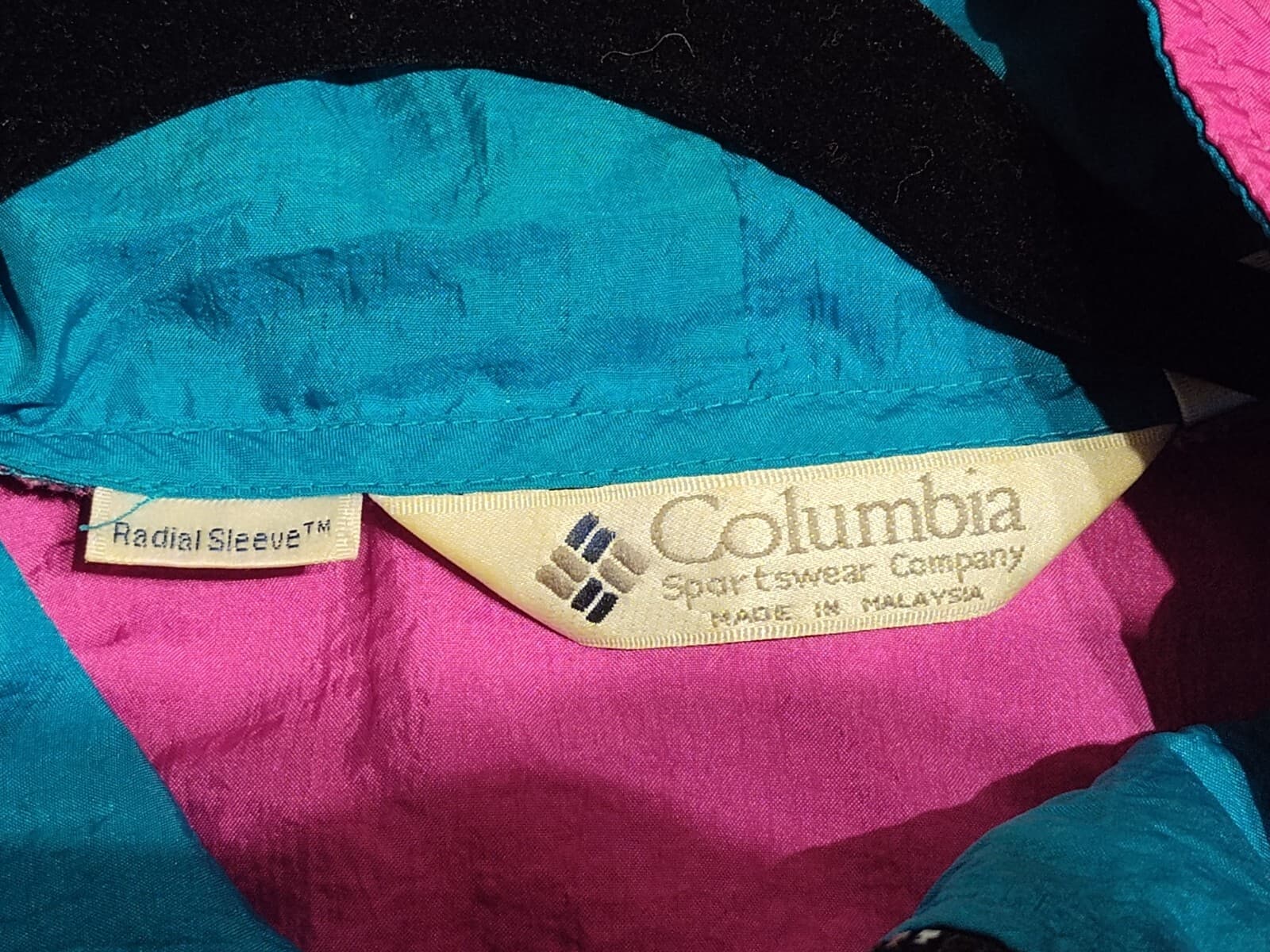 VTG 1990s Columbia Sportswear Womens L Nylon Ski Jacket Coat Purple Pink Teal - Thumbnail 6