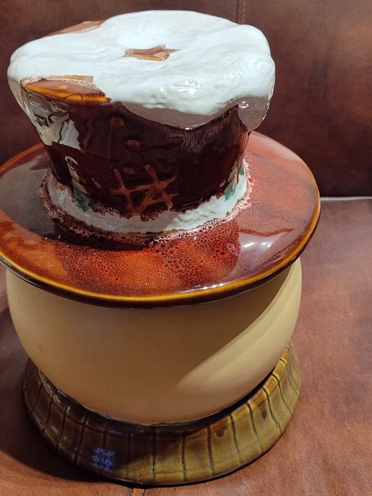 Ceramic snowman head cookie jar - Thumbnail 6