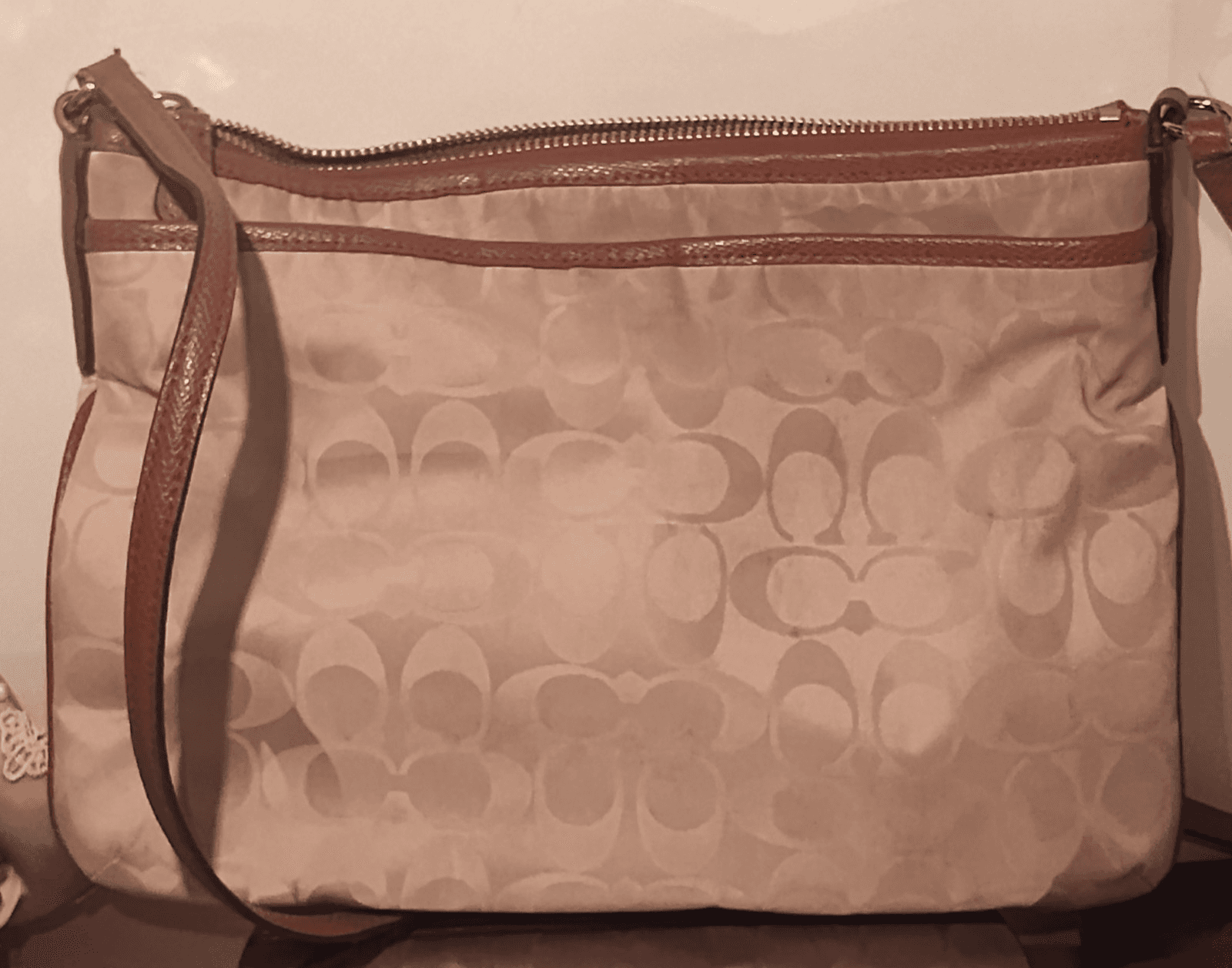 COACH Shoulder Bag Nylon Tan Ipad1 W 11¹ Total Pattern L1421 - Thumbnail 2