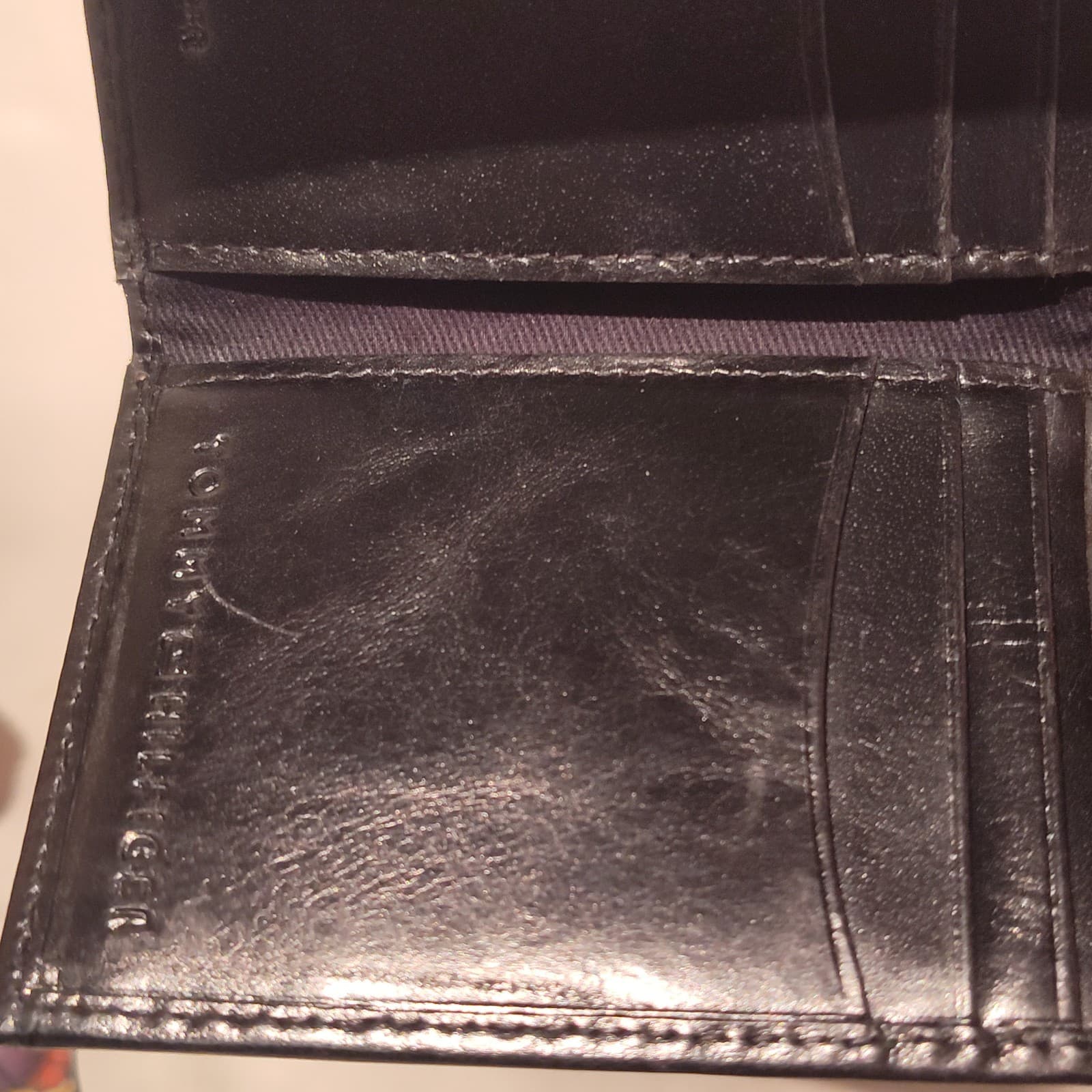 Men's Black Leather Tommy Hilfiger Wallet - Thumbnail 5