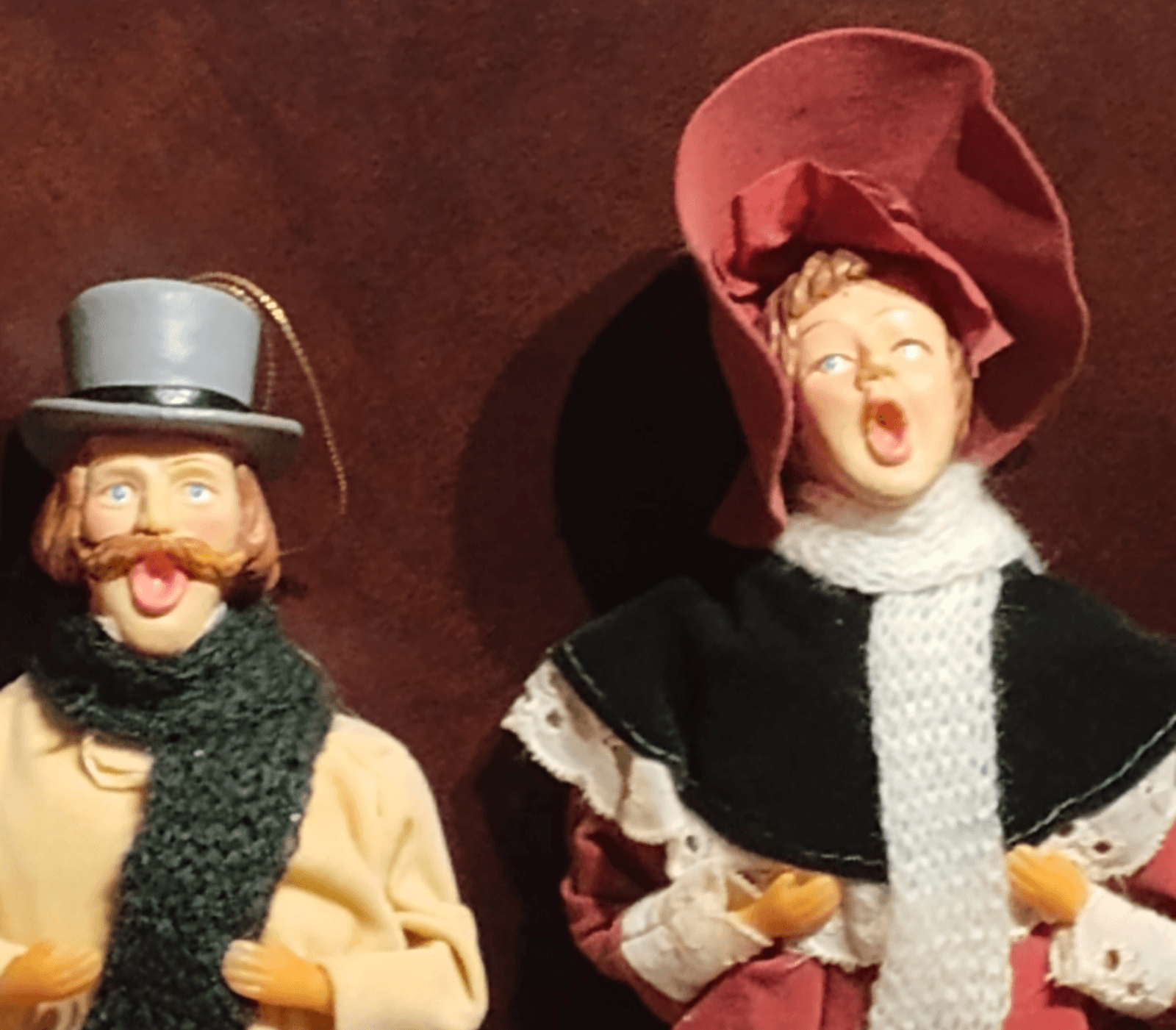 Vtg Carolers Ornaments Display 10 Man And Woman, Made In Taiwan - Thumbnail 3