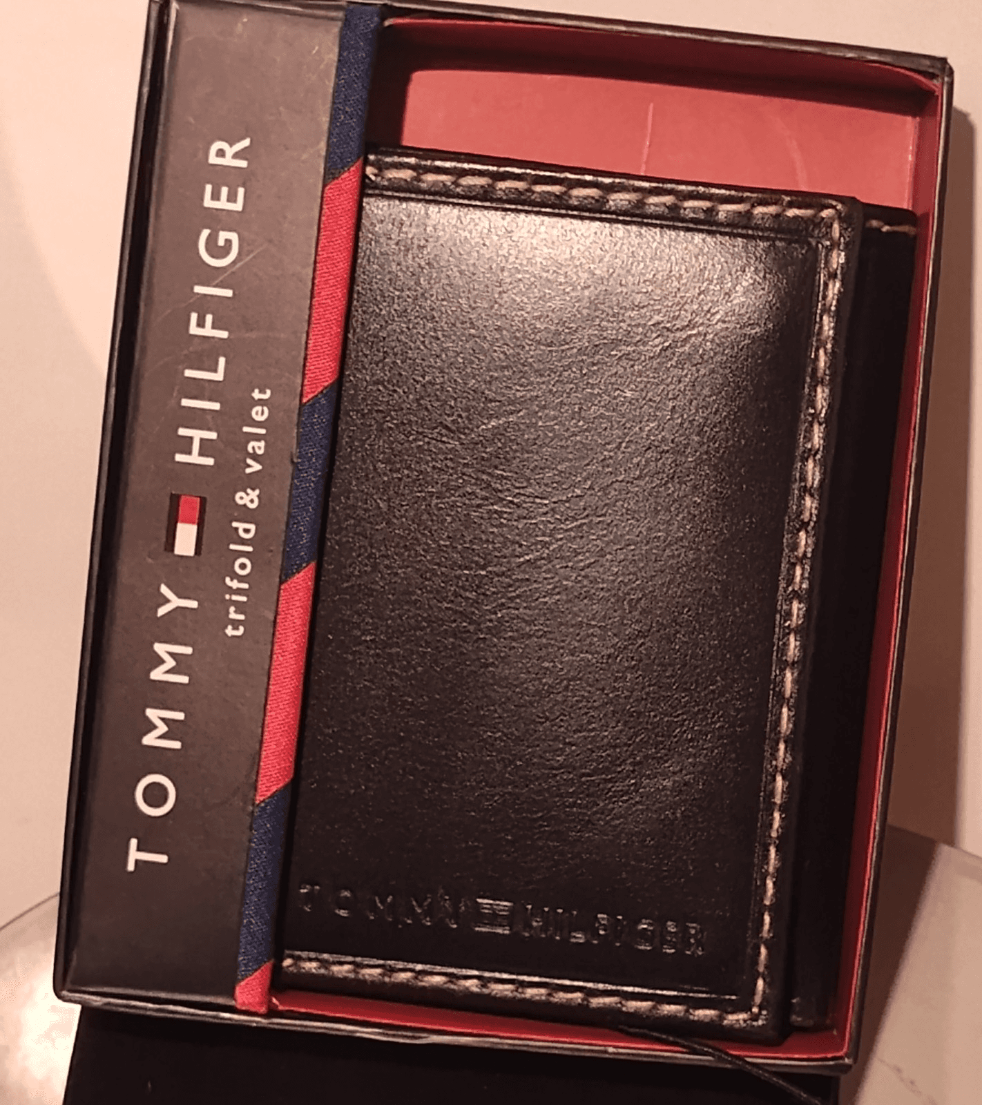Men's Black Leather Tommy Hilfiger Wallet - Thumbnail 2