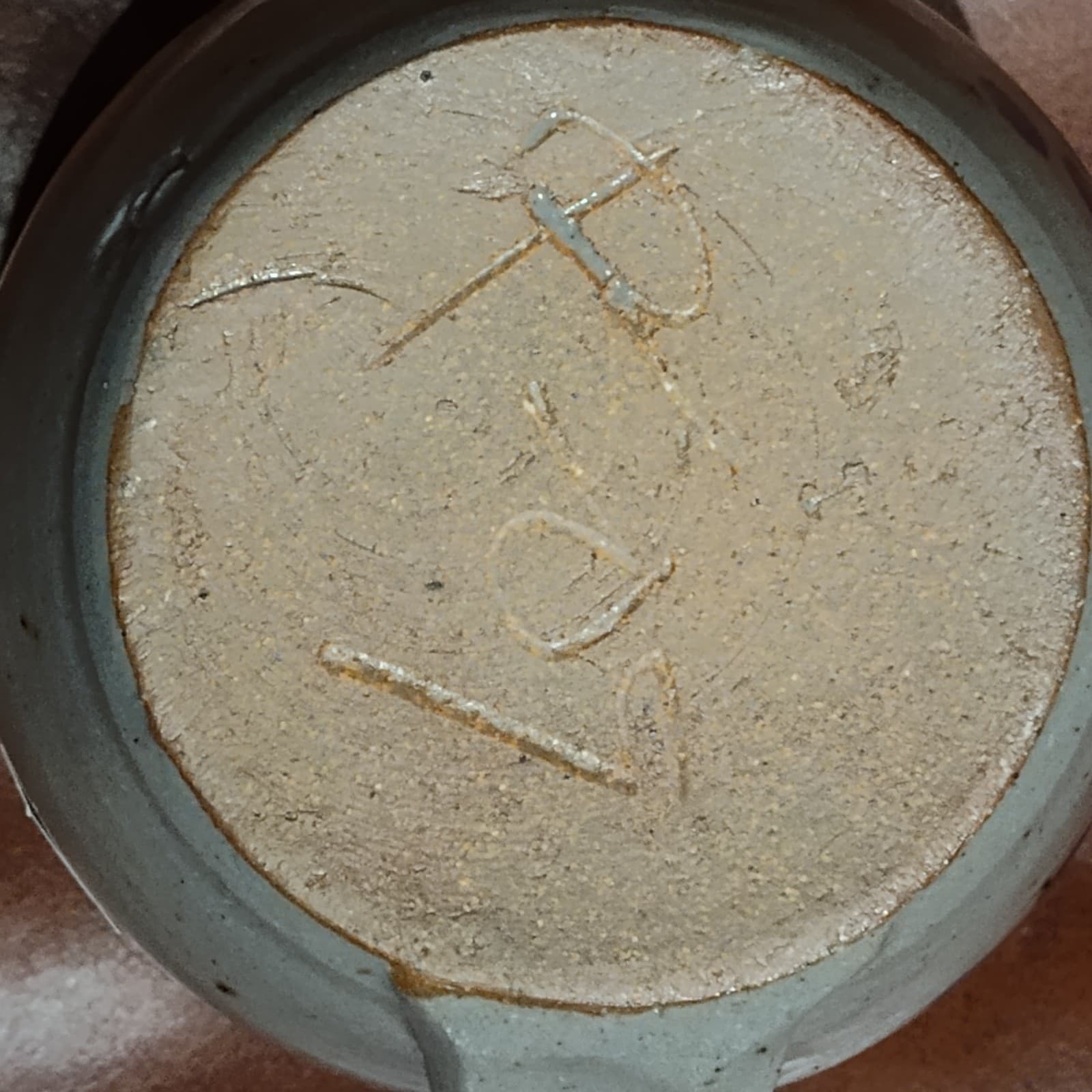 Vintage Salt Glaze STONEWARE POTTERY MUG Norwich,NY Signed 12oz - Thumbnail 4