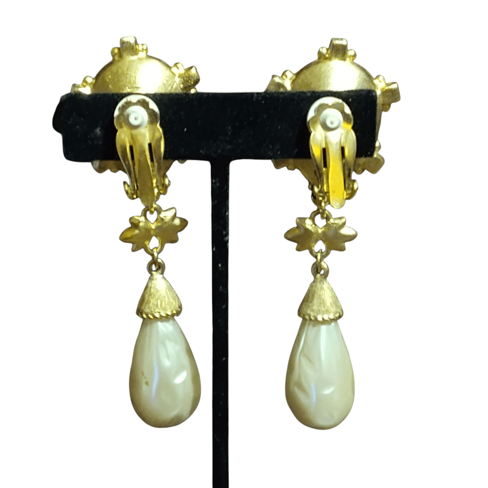 Gorgeous Signed Yosca Pearl Charm earrings - Thumbnail 2