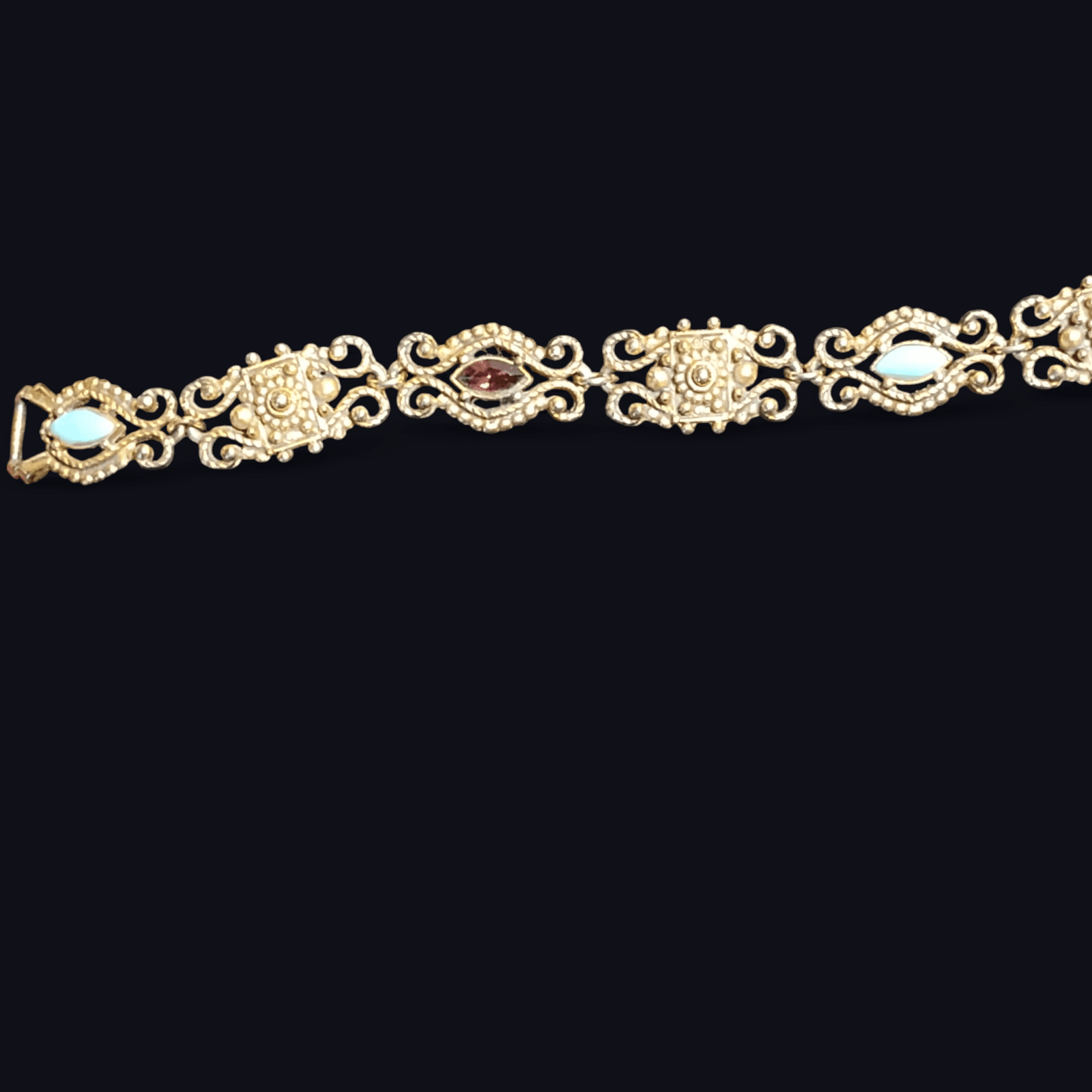 Vintage Florenza Rhinestone Goldtone Bracelet - Image 1