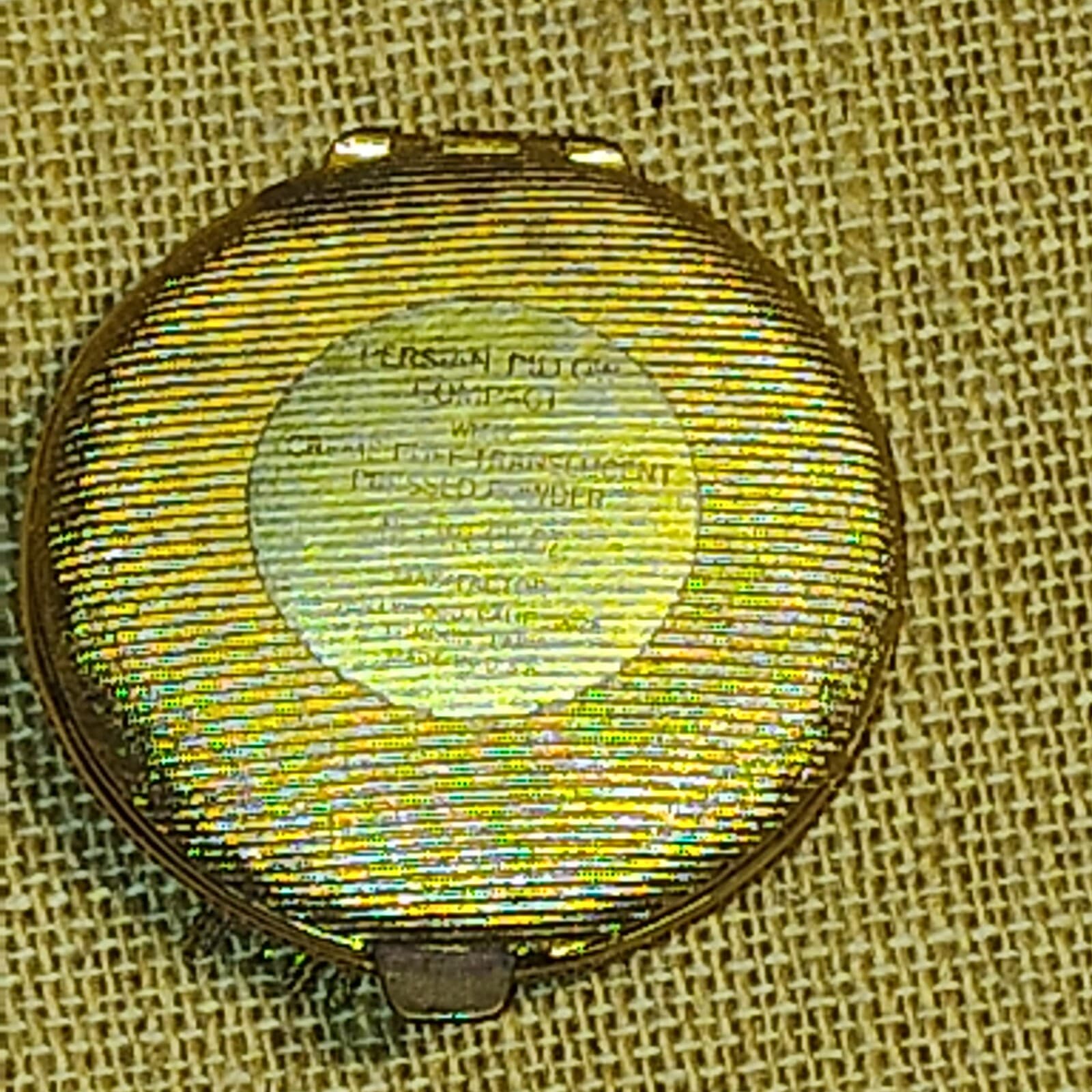 Vtg Max Factor Persian Pillow Compact Creme Puff Translucent Presses Powder GOLD - Thumbnail 2