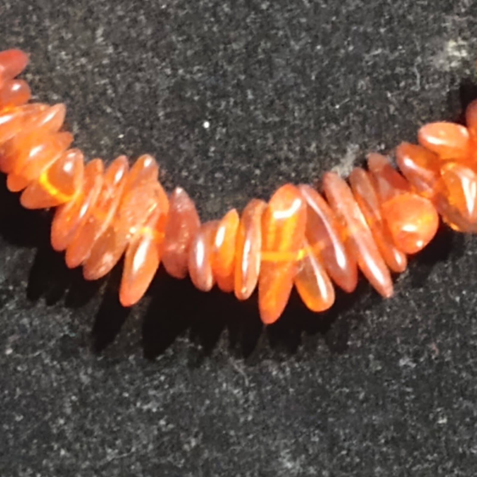 Vintage Amber Chips/Beaded Necklace Hidden Clasp - Thumbnail 3