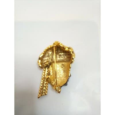 Boucher Gold Oriental Man with Earring in a Multicolour Turban Pin - Thumbnail 2