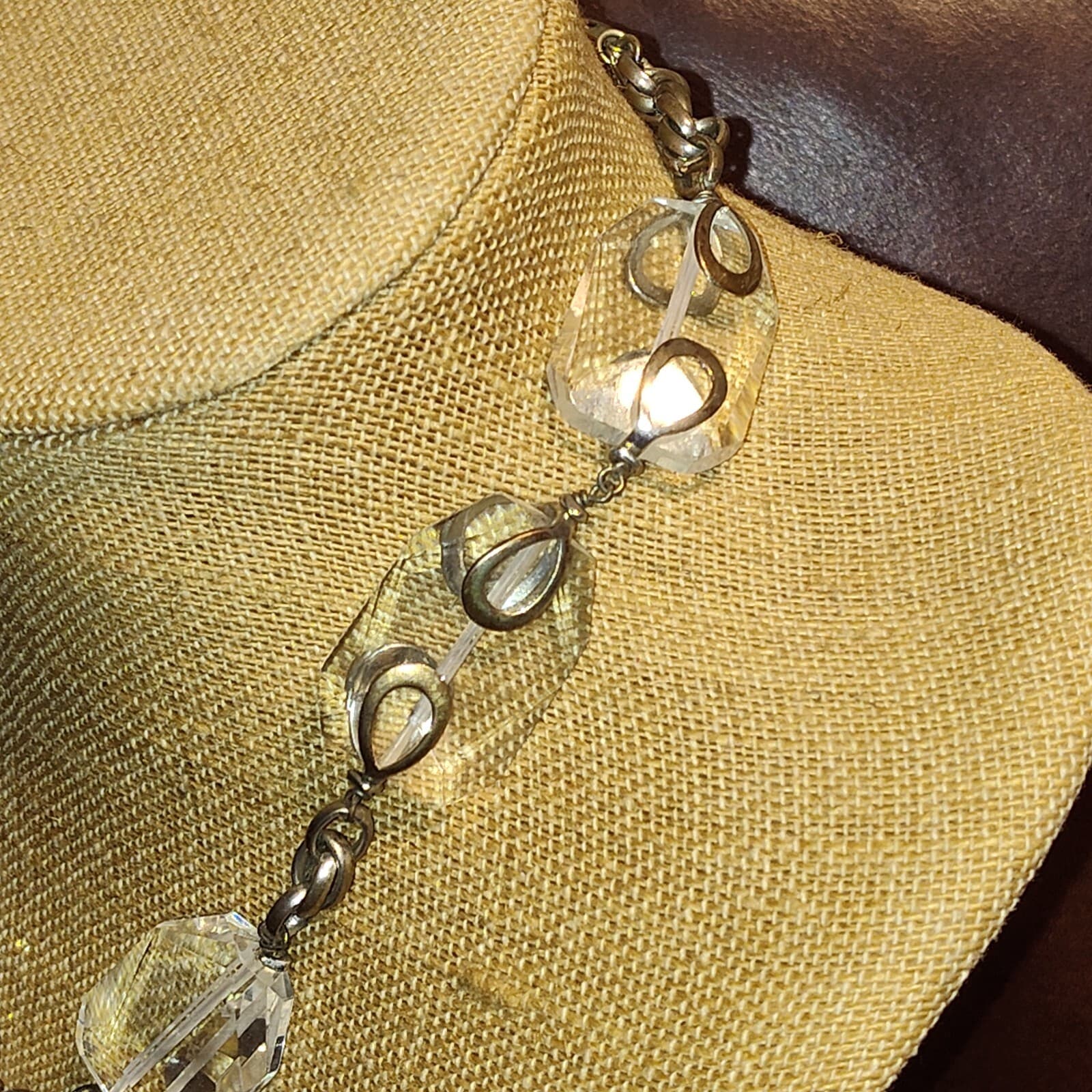 Vtg Beautiful Givenchy Statement Chucky Lucite Necklace - Thumbnail 2