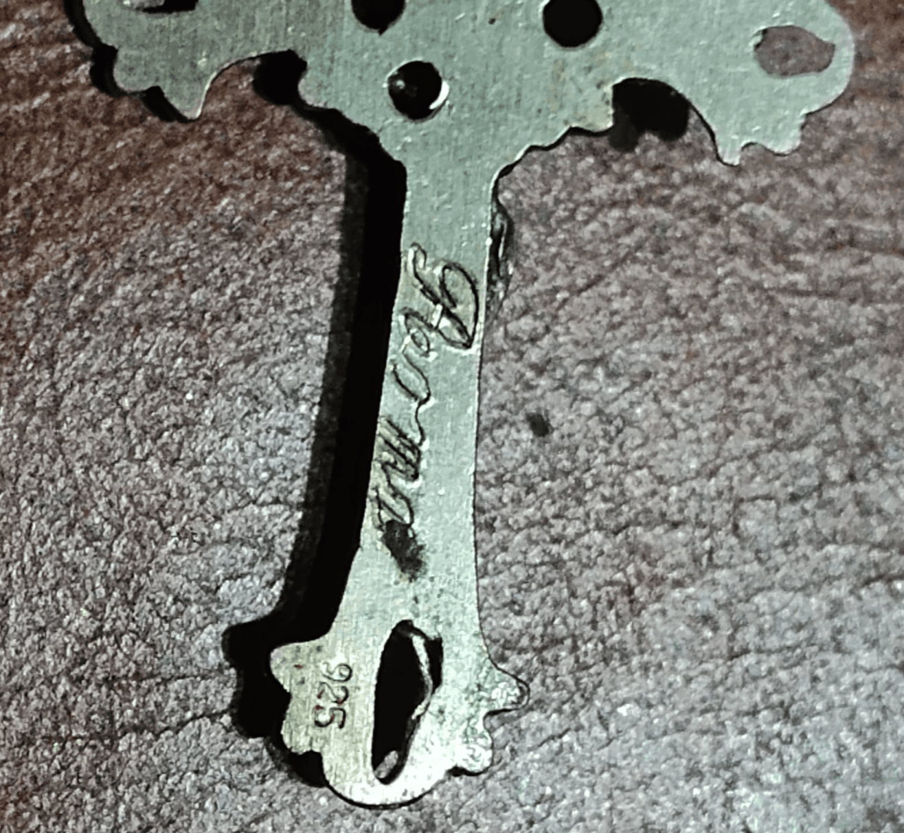 Vintage Iridescent Glass Bead 18" Silver Rosary -Made In Italy #738 - Thumbnail 7