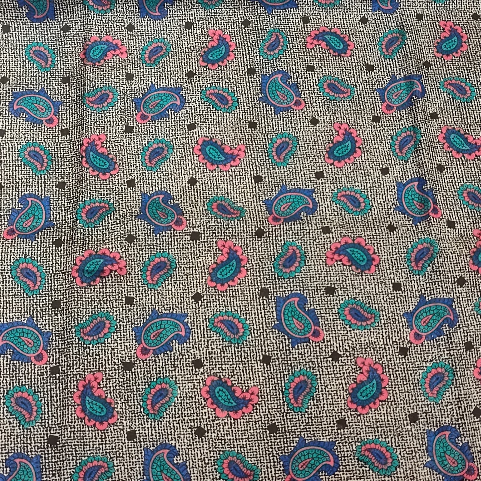 Sarah Coventry Scarf Gray Blue Pink 29x29 Vintage Estate - Thumbnail 2