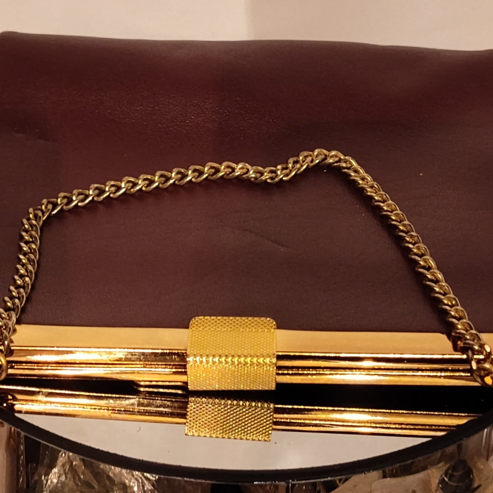 Vtg Ande purse w/ Gold chain handle - Thumbnail 3