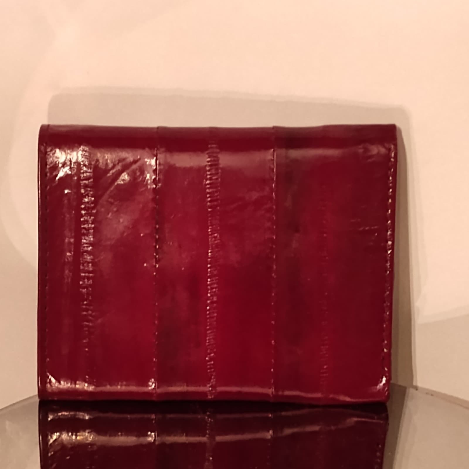 Vintage Eel Skin Burgundy small wallet - Thumbnail 2
