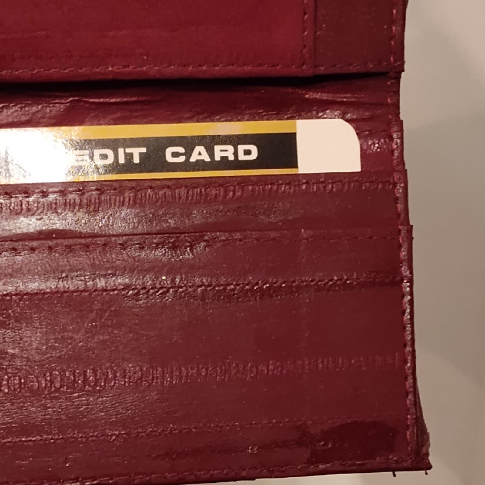 Vintage Eel Skin Burgundy small wallet - Thumbnail 10