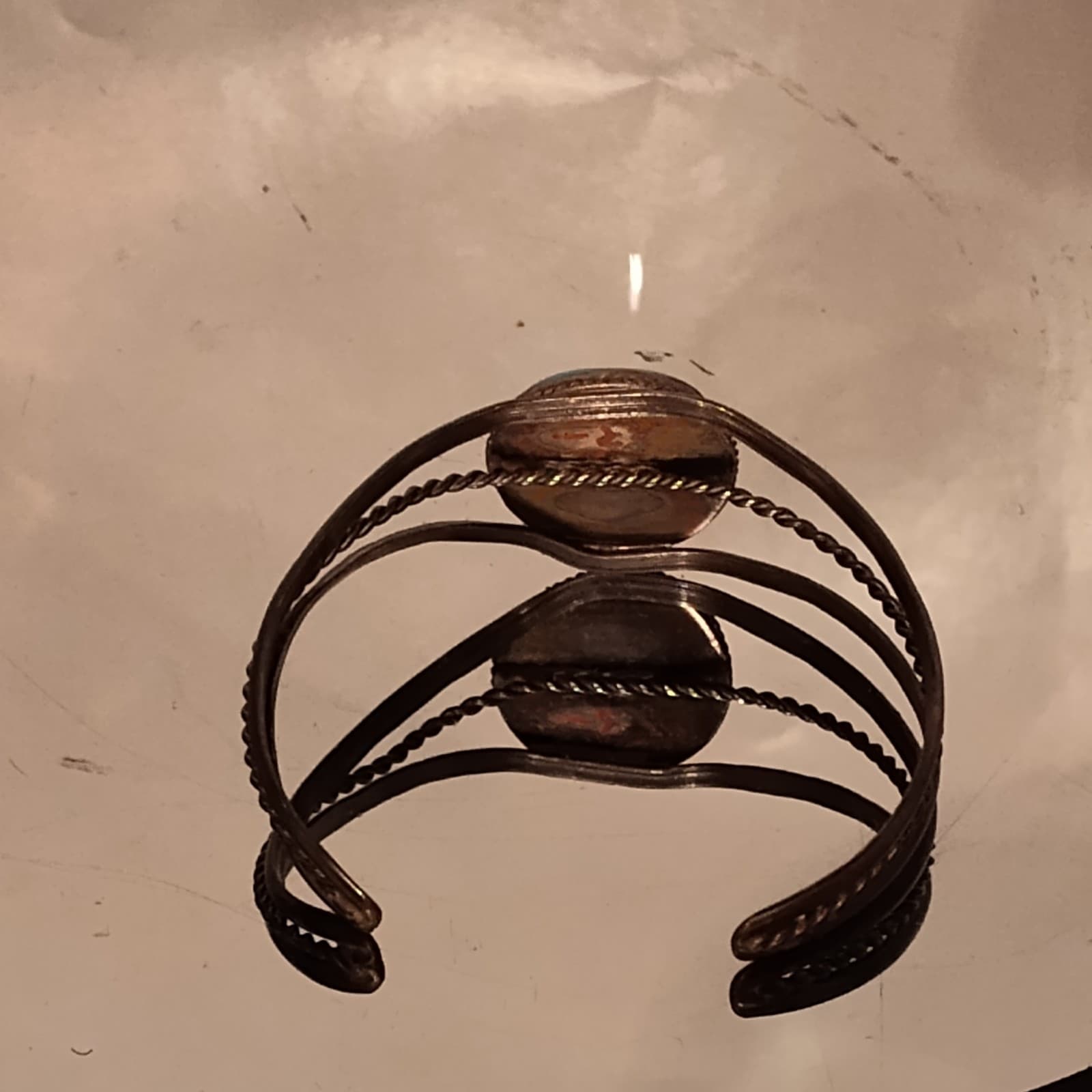 Silver Turquoise Cuff Bracelet - Thumbnail 10