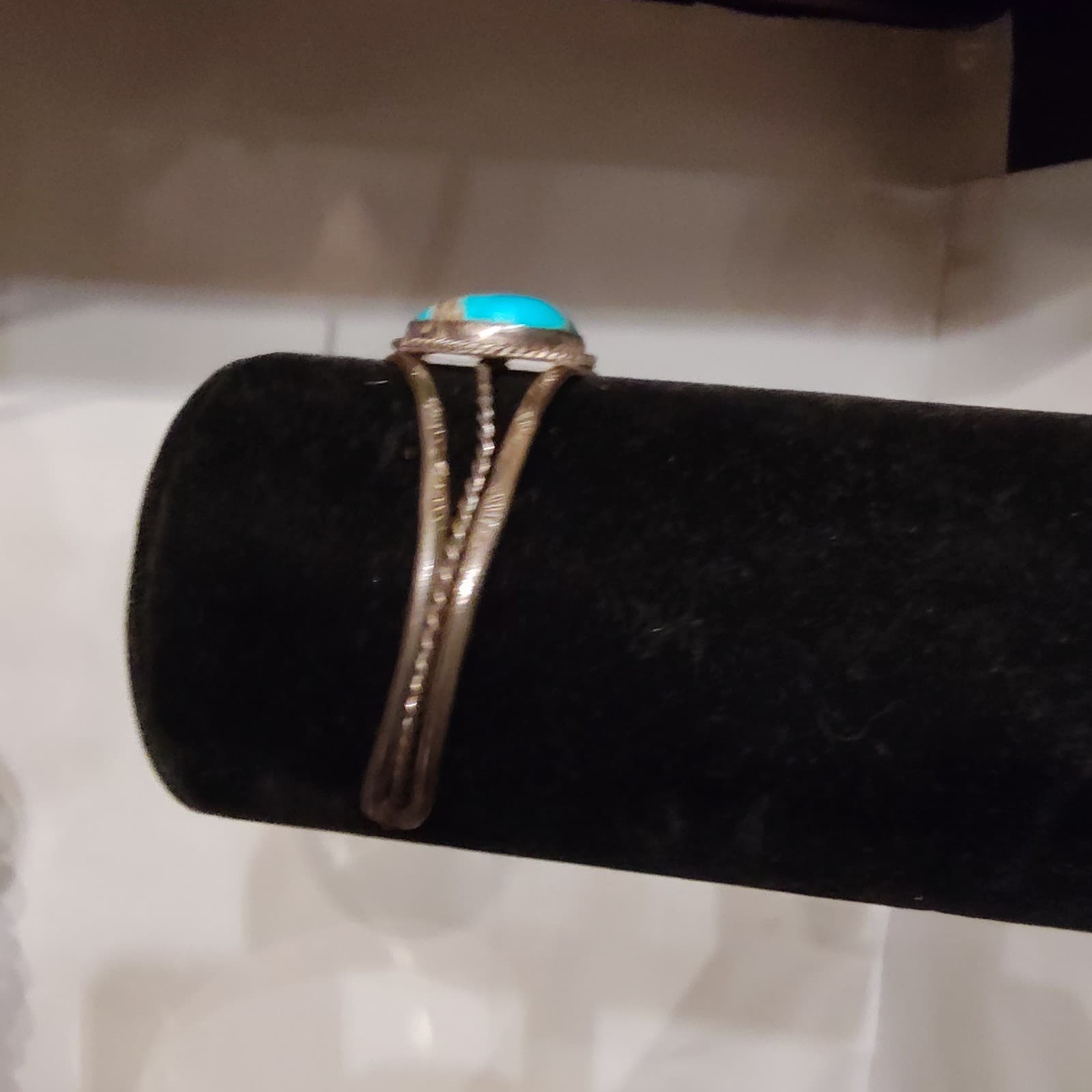 Silver Turquoise Cuff Bracelet - Thumbnail 6