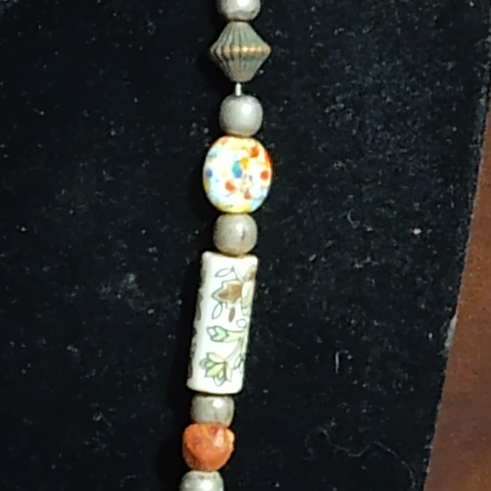 Antique Trade bead Necklace w/ Cinnabar African, Porcelain,Stone,bone - Thumbnail 8