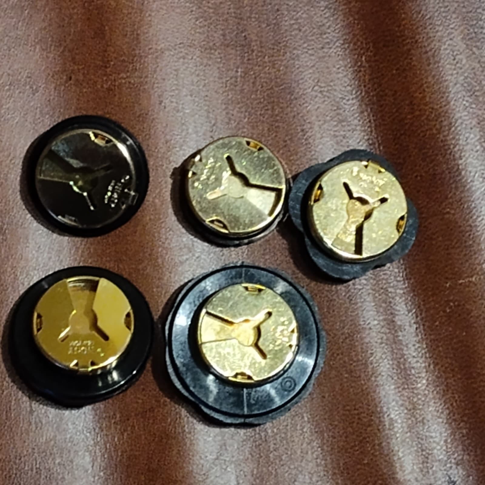 5 Vintage NONY NY Black Beaded Button Covers On Original Accessories 1980s - Thumbnail 2