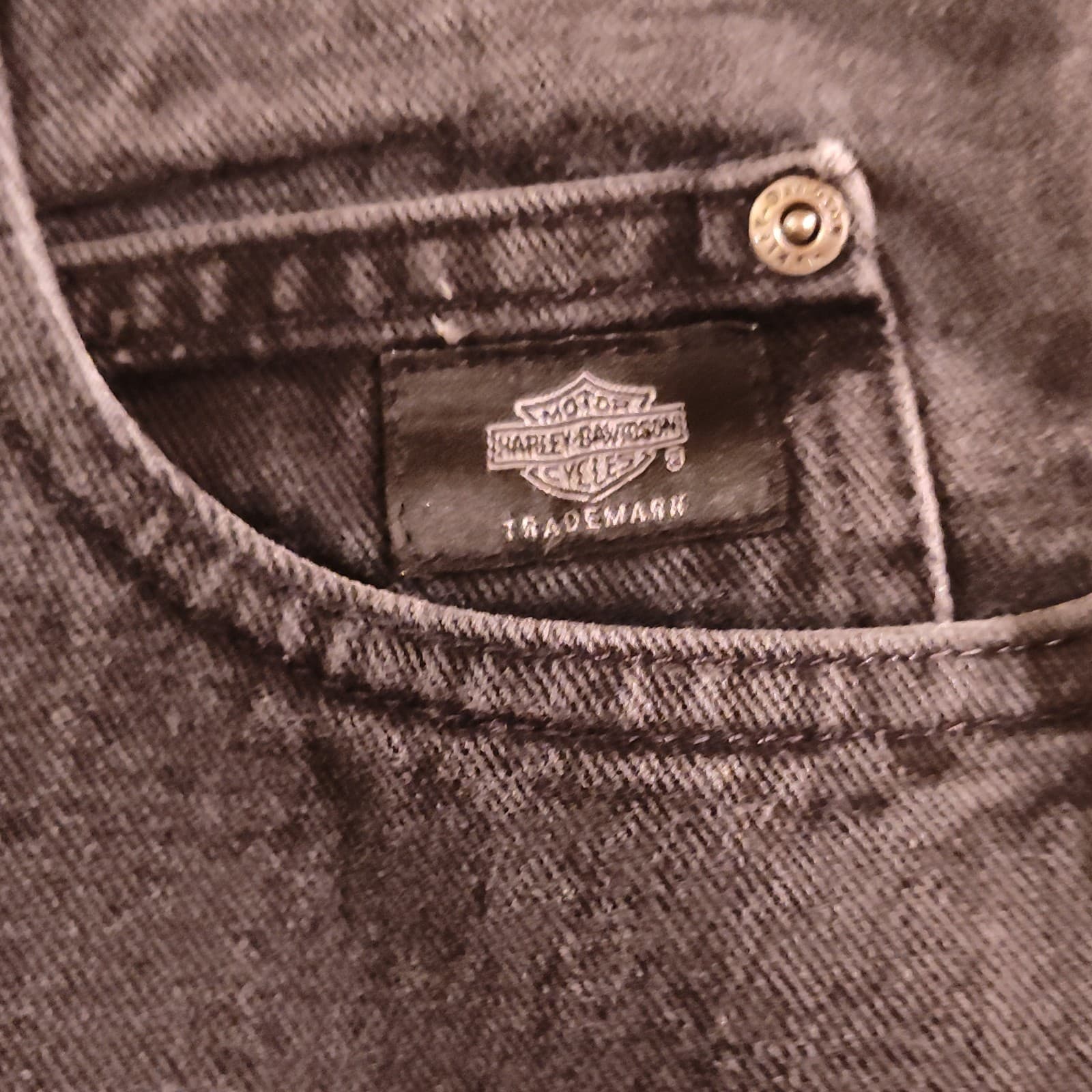 VINTAGE Harley Davidson Jeans Mens 36x30 Black Traditional Fit Made In USA Y2K - Thumbnail 4