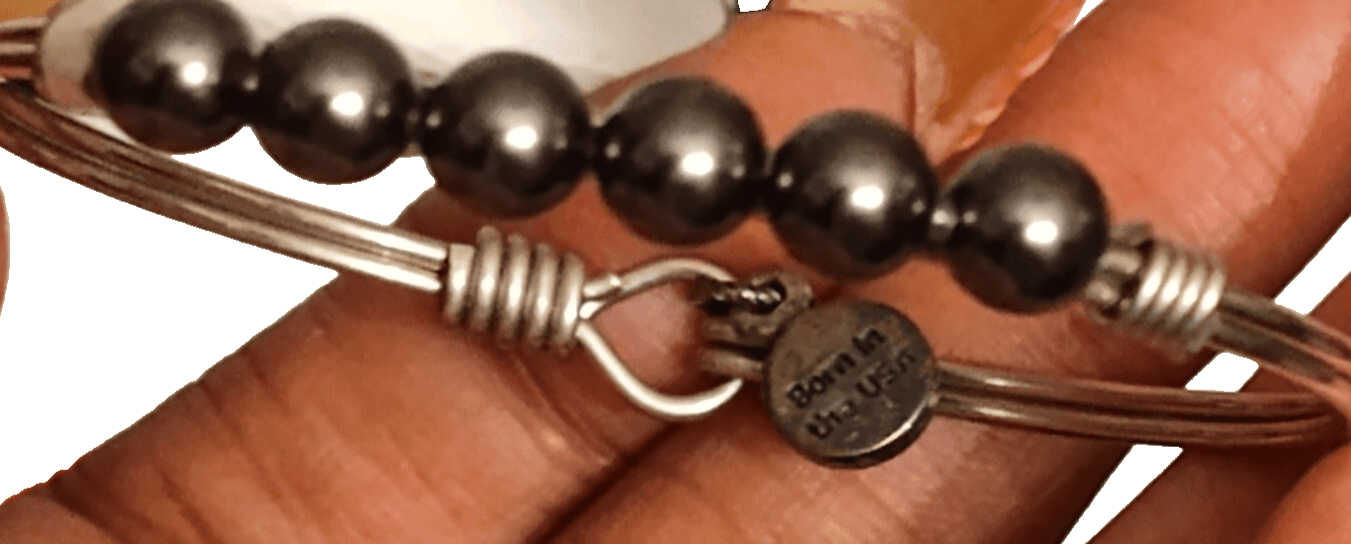 L & D Born in the USA,Faux black,Gary Pearls Bangle Bracelet - Image 1