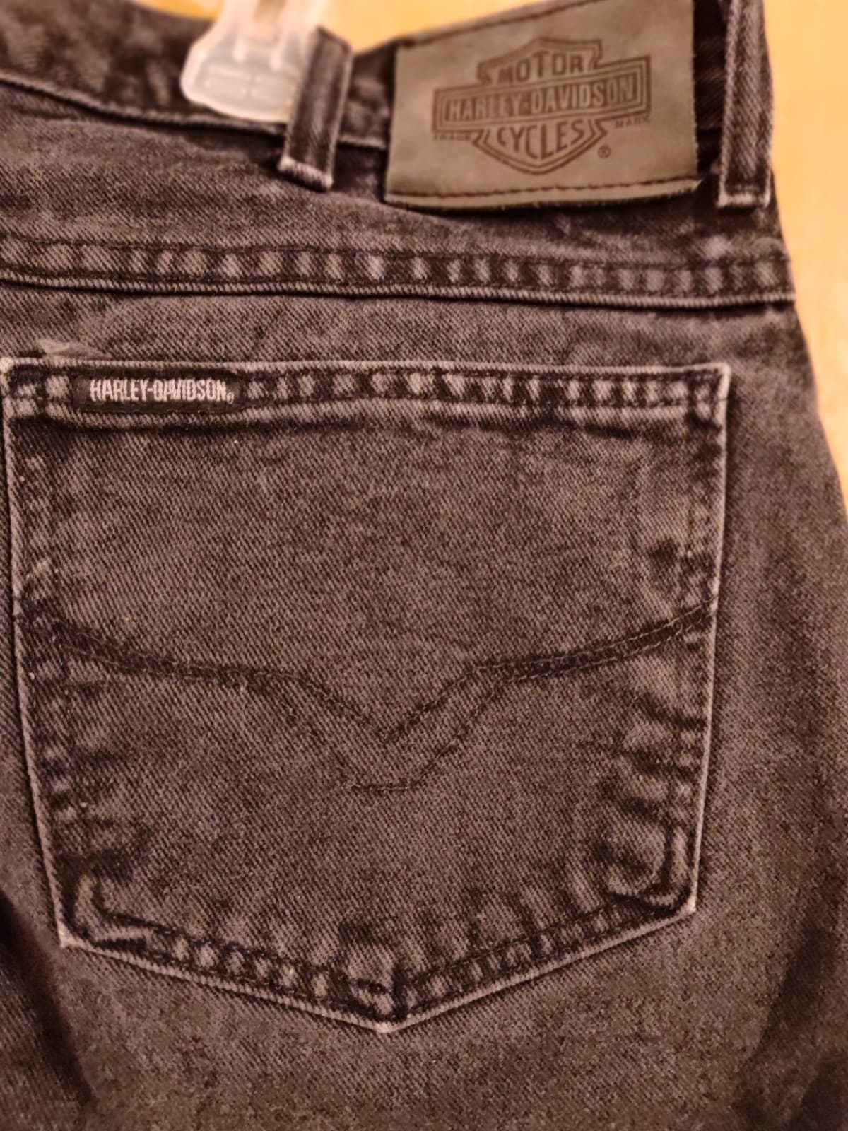 VINTAGE Harley Davidson Jeans Mens 36x30 Black Traditional Fit Made In USA Y2K - Thumbnail 6