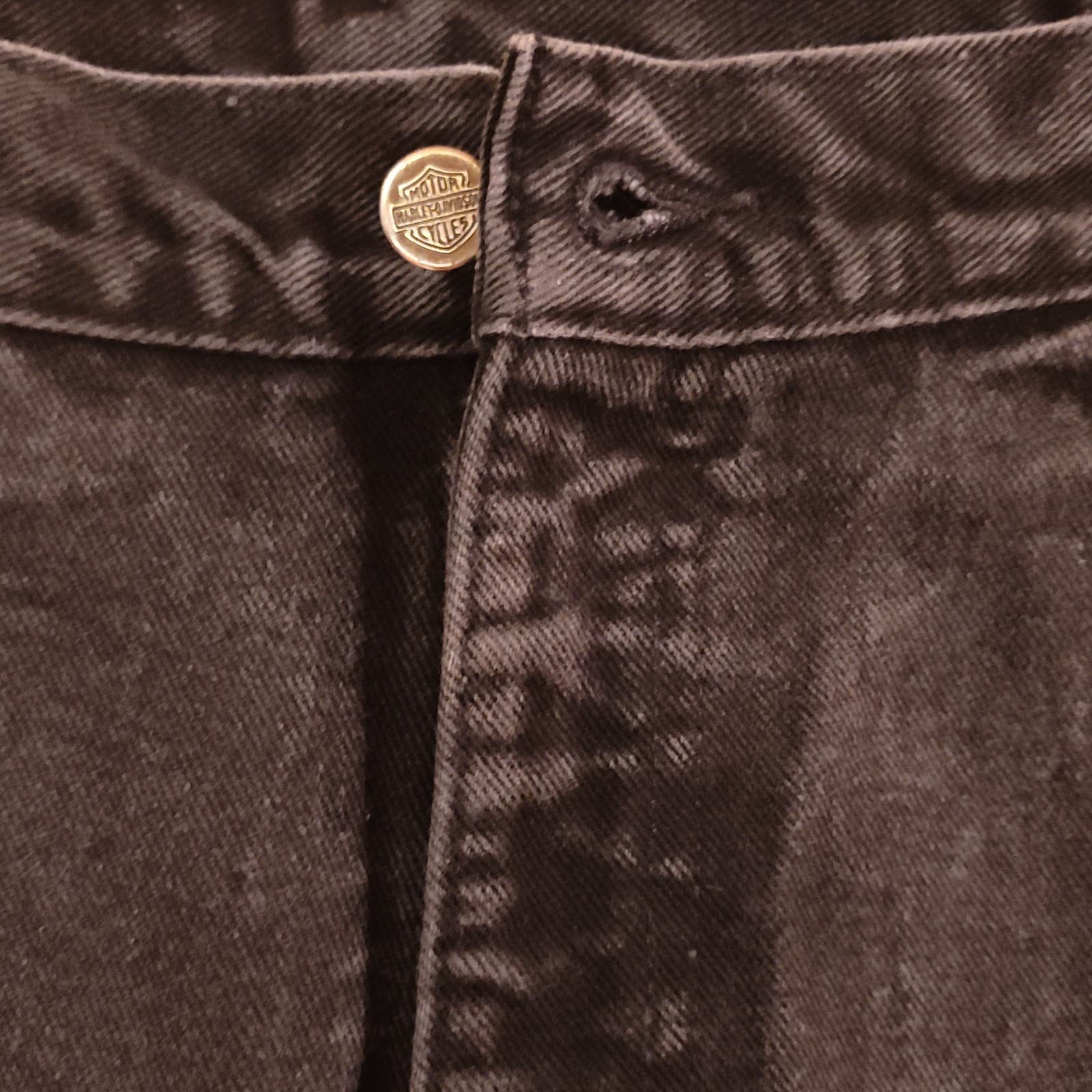 VINTAGE Harley Davidson Jeans Mens 36x30 Black Traditional Fit Made In USA Y2K - Thumbnail 5