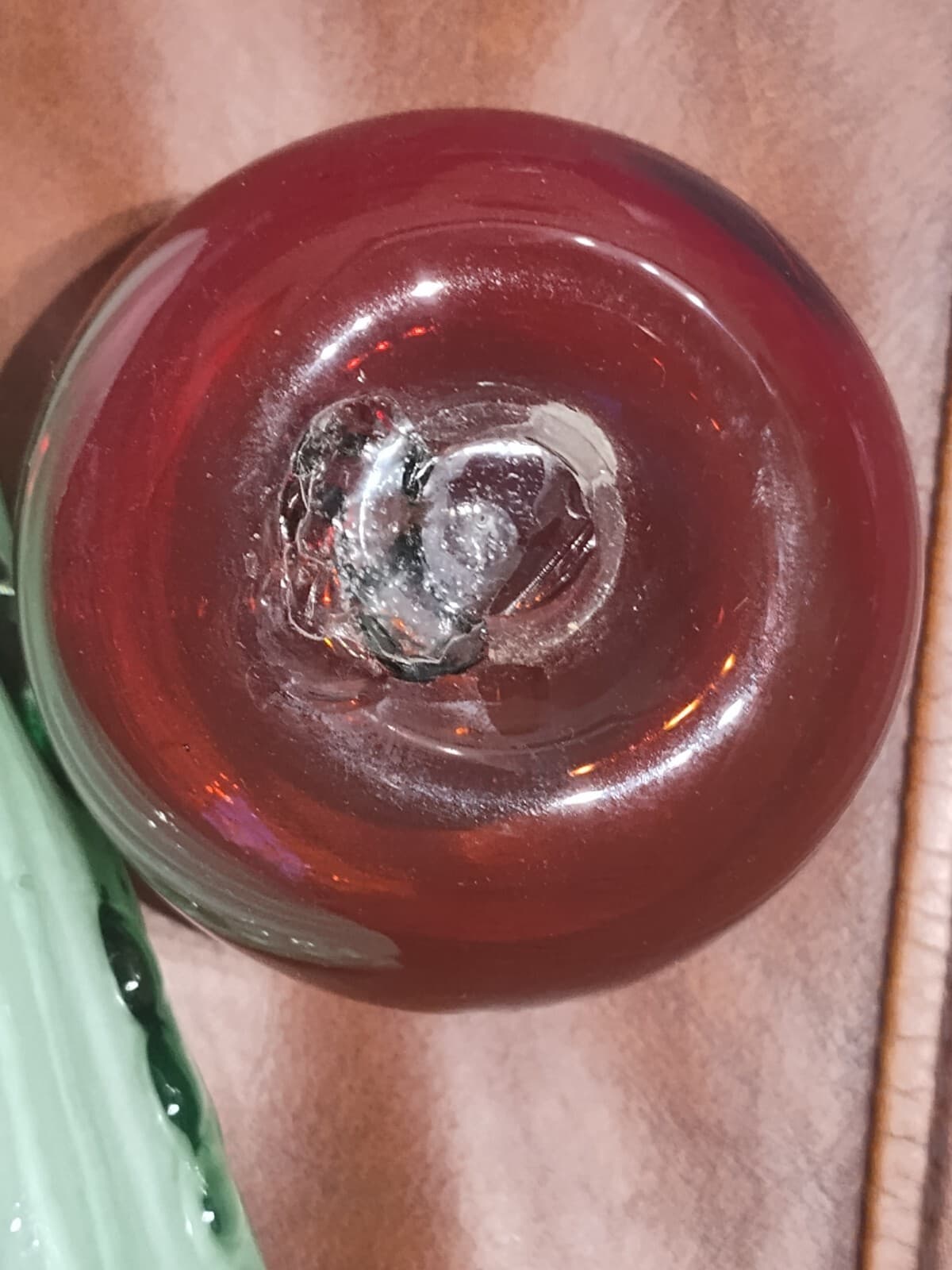 Vintage Blown Art Glass Purple Amethyst apple & cabbage - Thumbnail 2