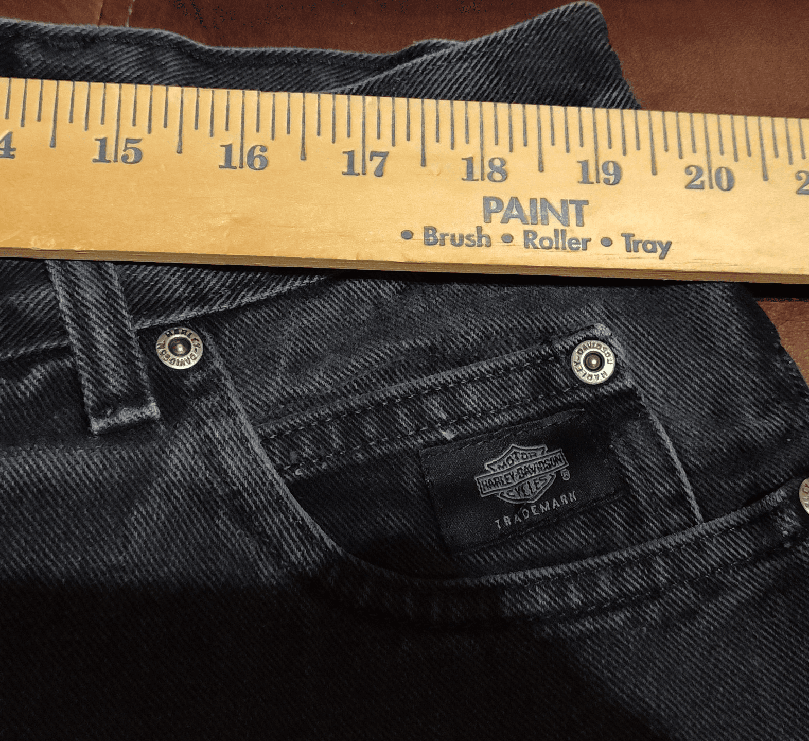 VINTAGE Harley Davidson Jeans Mens 36x30 Black Traditional Fit Made In USA Y2K - Thumbnail 8