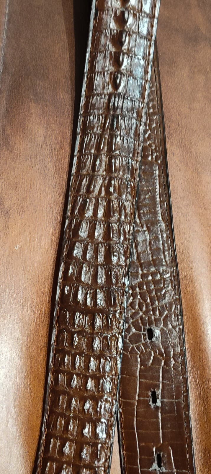 Men Belts Classic Alligator Design Leather Crocodile Buckle - Thumbnail 4