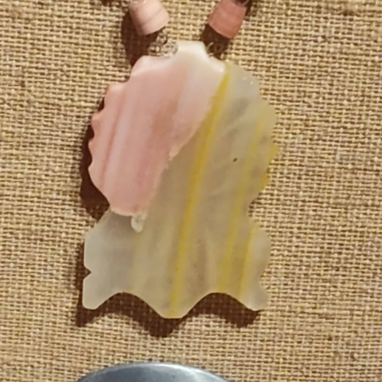 Vintage Peach Salmon Onyx agate Aztec Drop Pendant Mexican Necklace - Thumbnail 3