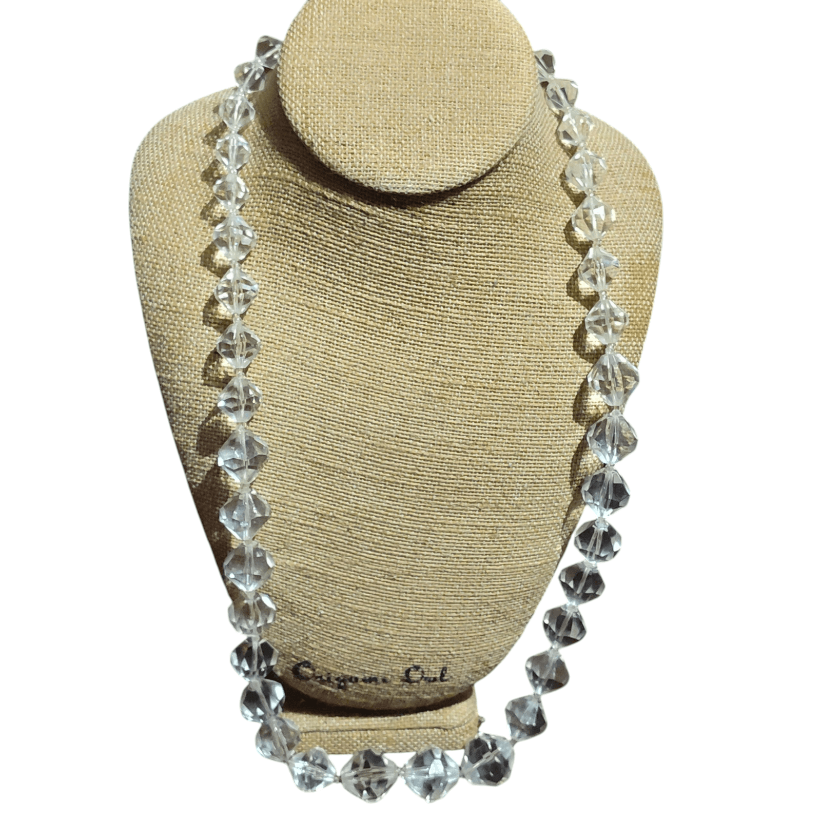 Miriam Haskell Signed Necklace Rare Vintage 30" Long Gilt Clear Lucite A20 - Image 1