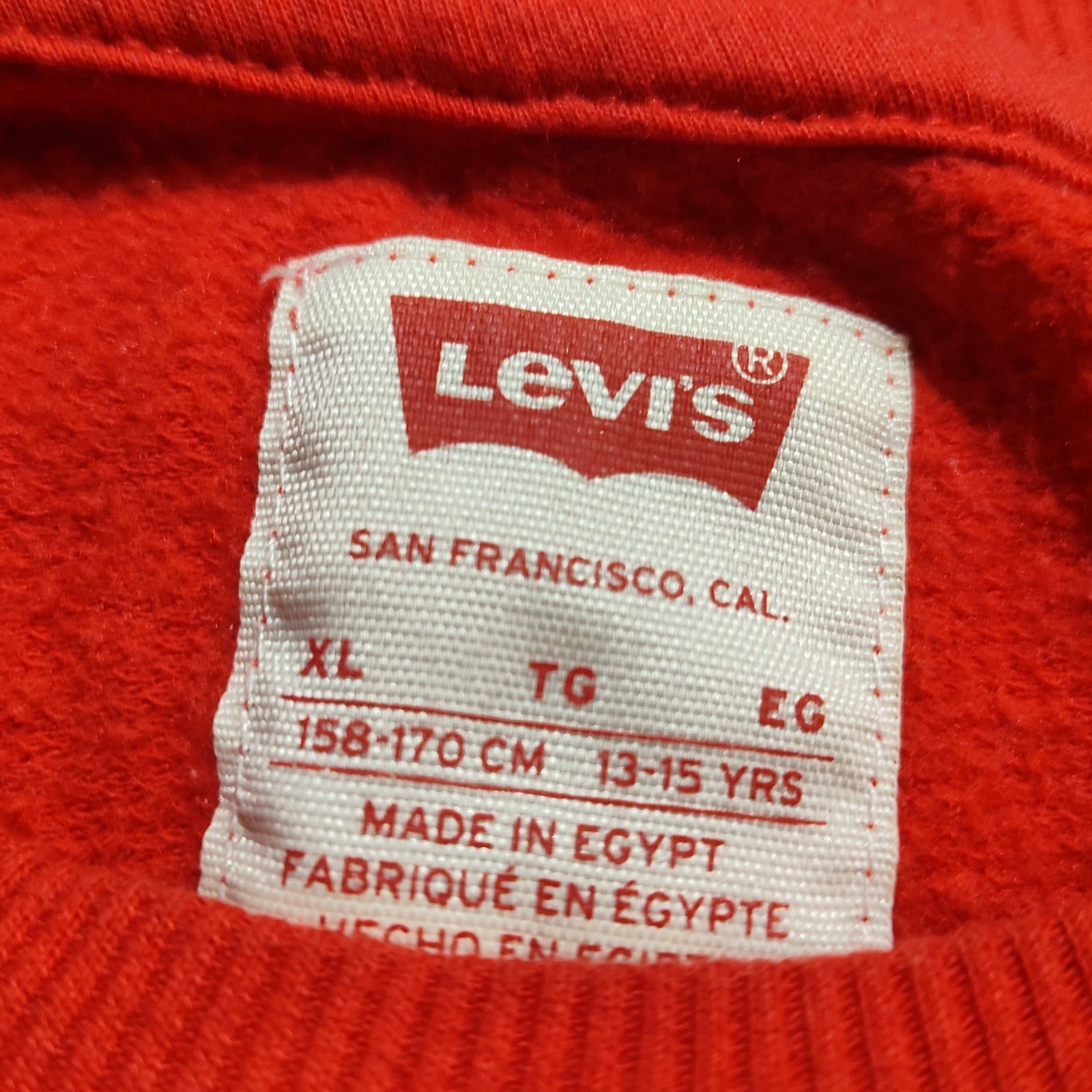 Levis San Francisco Crewneck Red Sweater Size XLarge Spellout - Thumbnail 4