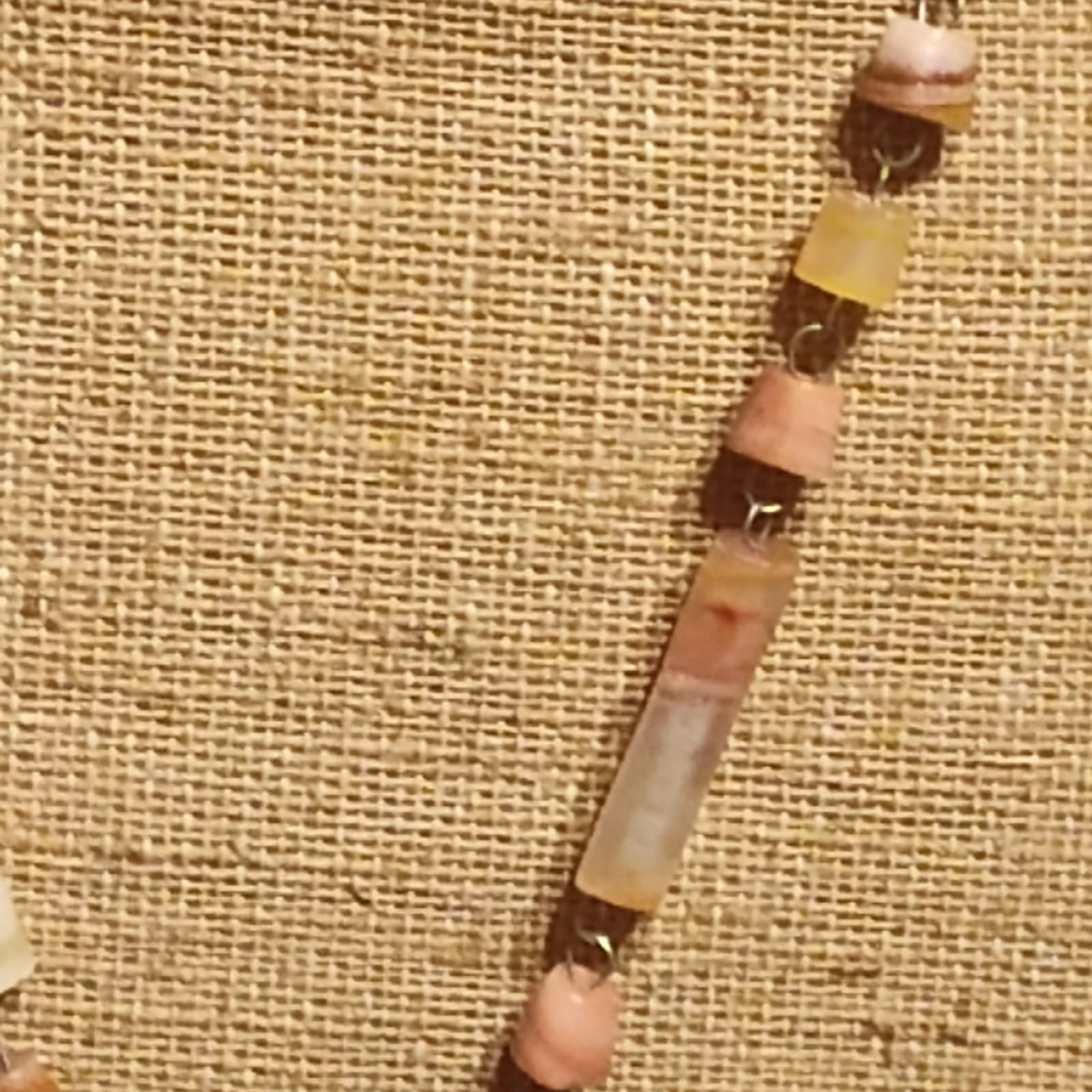 Vintage Peach Salmon Onyx agate Aztec Drop Pendant Mexican Necklace - Thumbnail 4