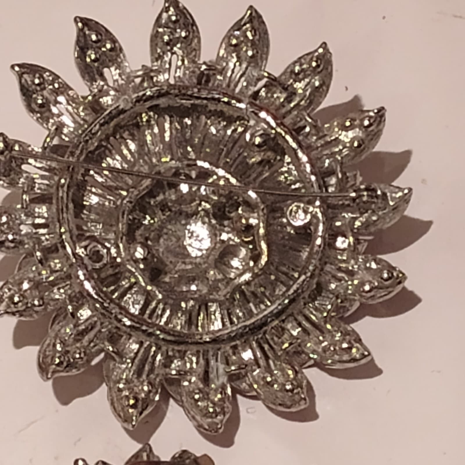 Pink Austrian Rhinestone Crystal Flare Bridal Wedding Brooch Pin - Thumbnail 5