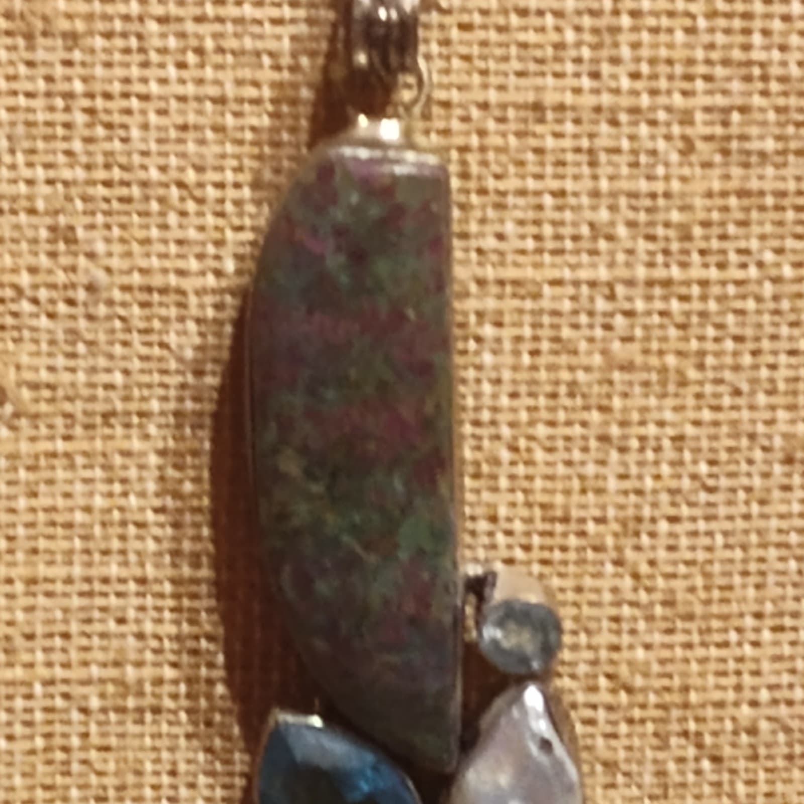 Beautiful Ruby in Kyanite & Blue Topaz, Pearl 925 - Thumbnail 4