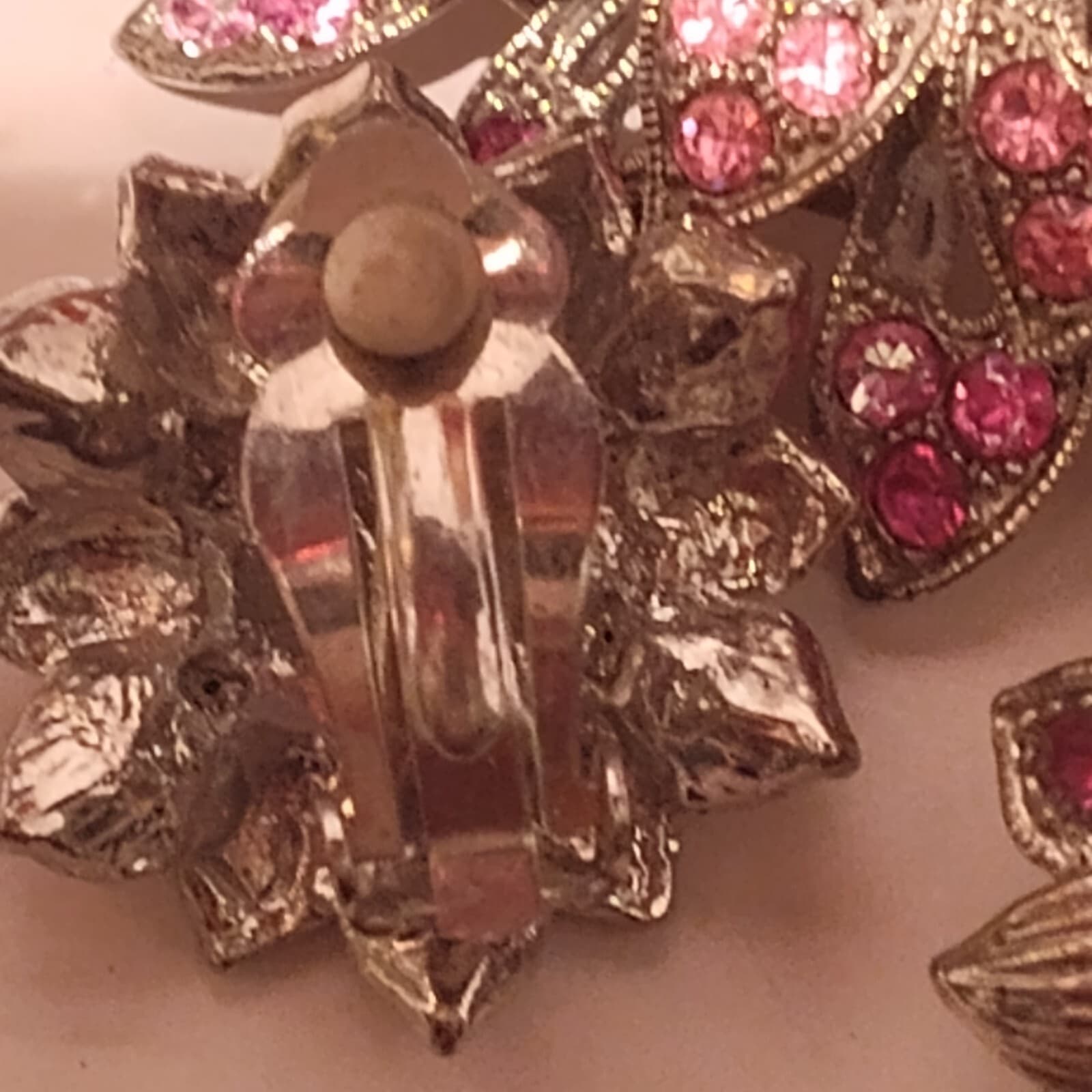 Pink Austrian Rhinestone Crystal Flare Bridal Wedding Brooch Pin - Thumbnail 4