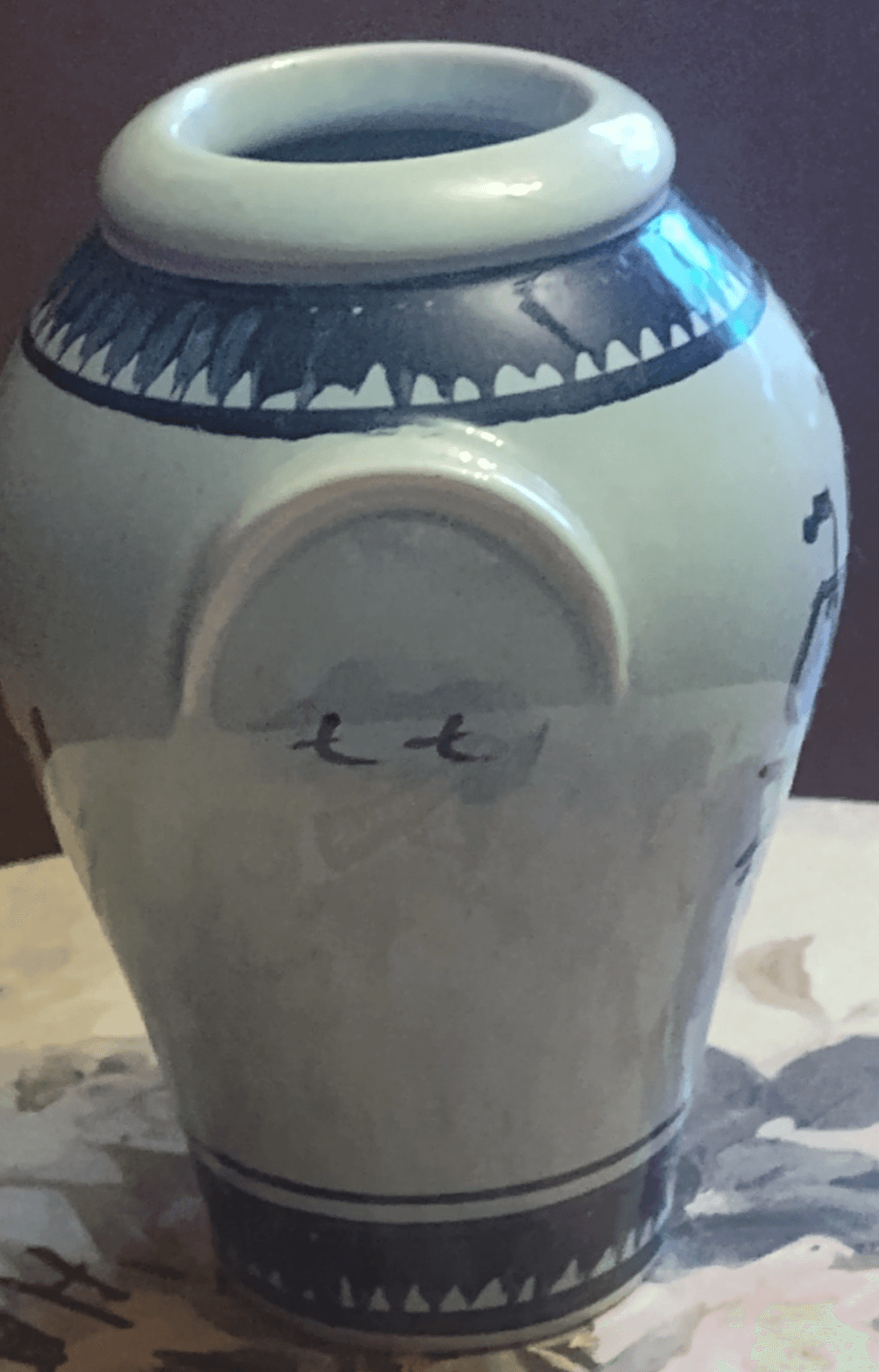 VTG. 8 1/2” Port Royal 1692 Hand Painted Pottery Crock. Made in Jamaica. - Thumbnail 4