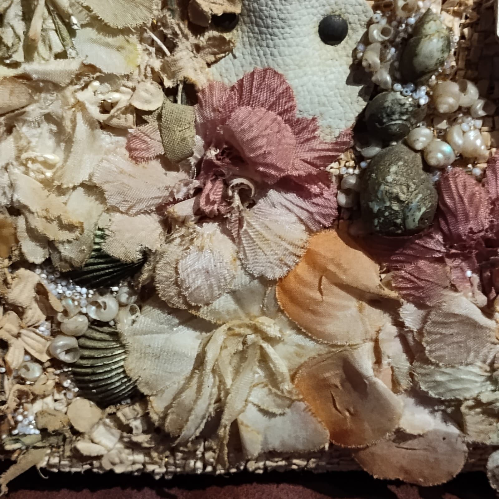 Vintage Princess charming handbag Shells Wicker Basket 1950's - Thumbnail 6