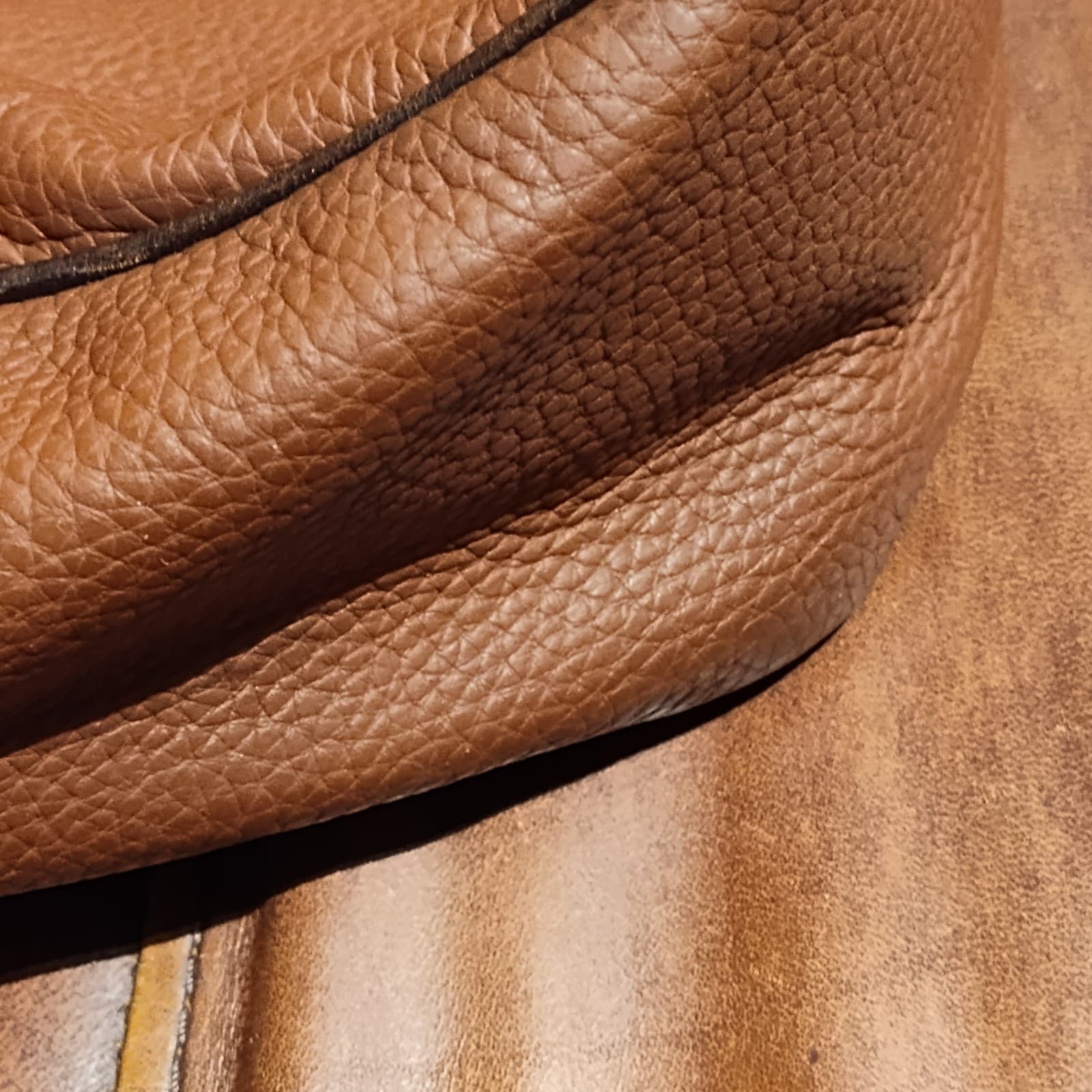 Dooney & Bourke Brown Leather Boho Baguette Shoulder Bag Embossed Logo - Thumbnail 9