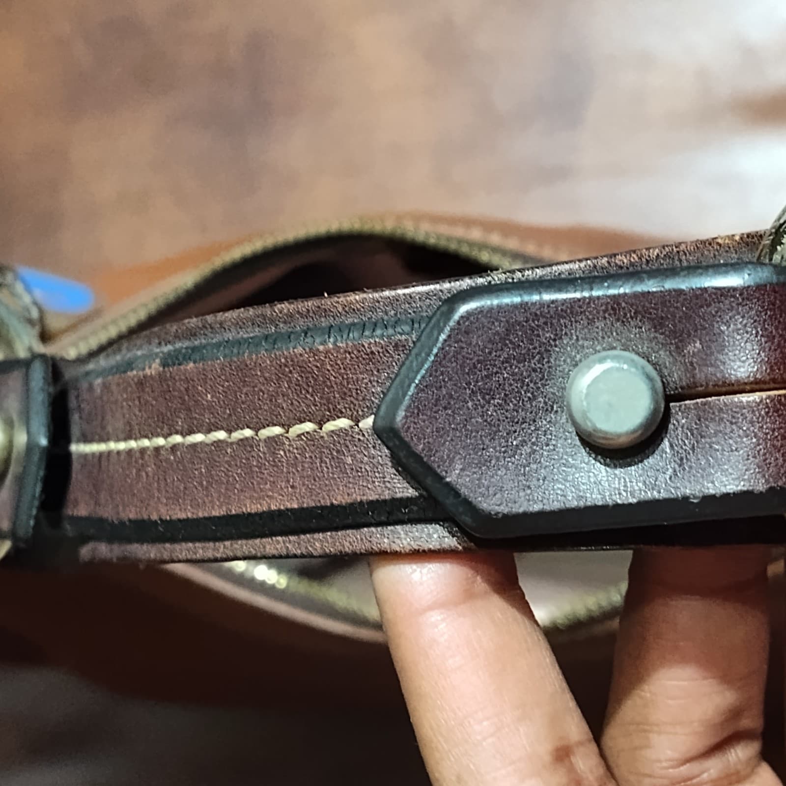 Dooney & Bourke Brown Leather Boho Baguette Shoulder Bag Embossed Logo - Thumbnail 7