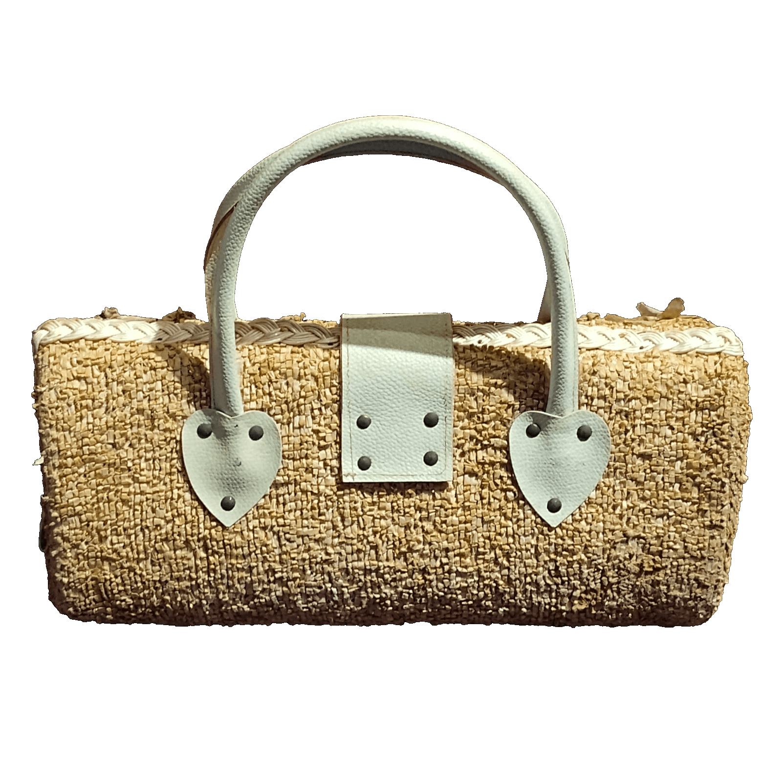 Vintage Princess charming handbag Shells Wicker Basket 1950's - Thumbnail 2