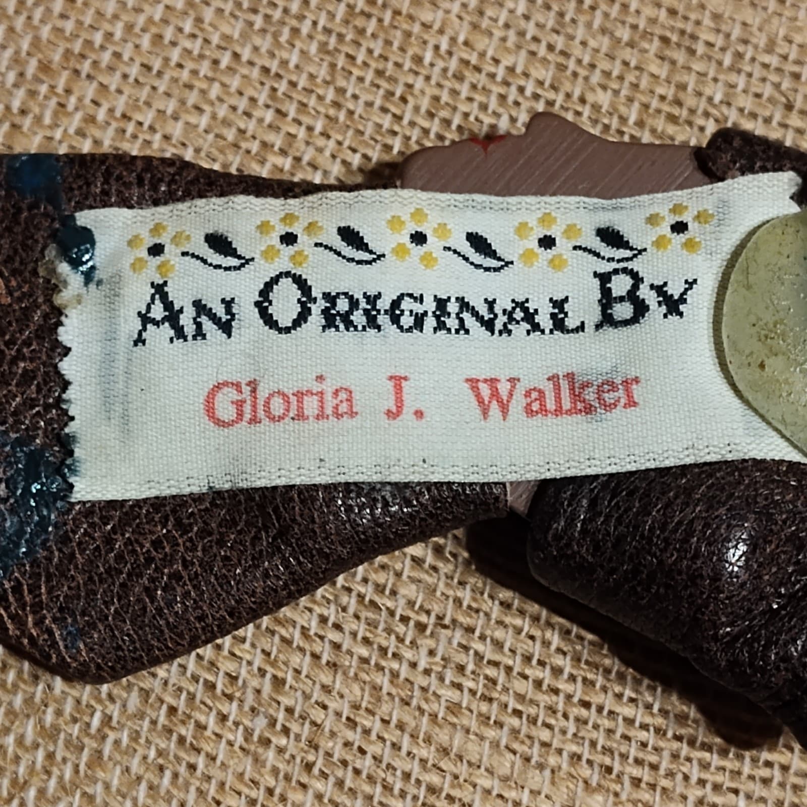 Vtg African American Head Brooch Gloria J walker Handmade Celluloid - Thumbnail 5