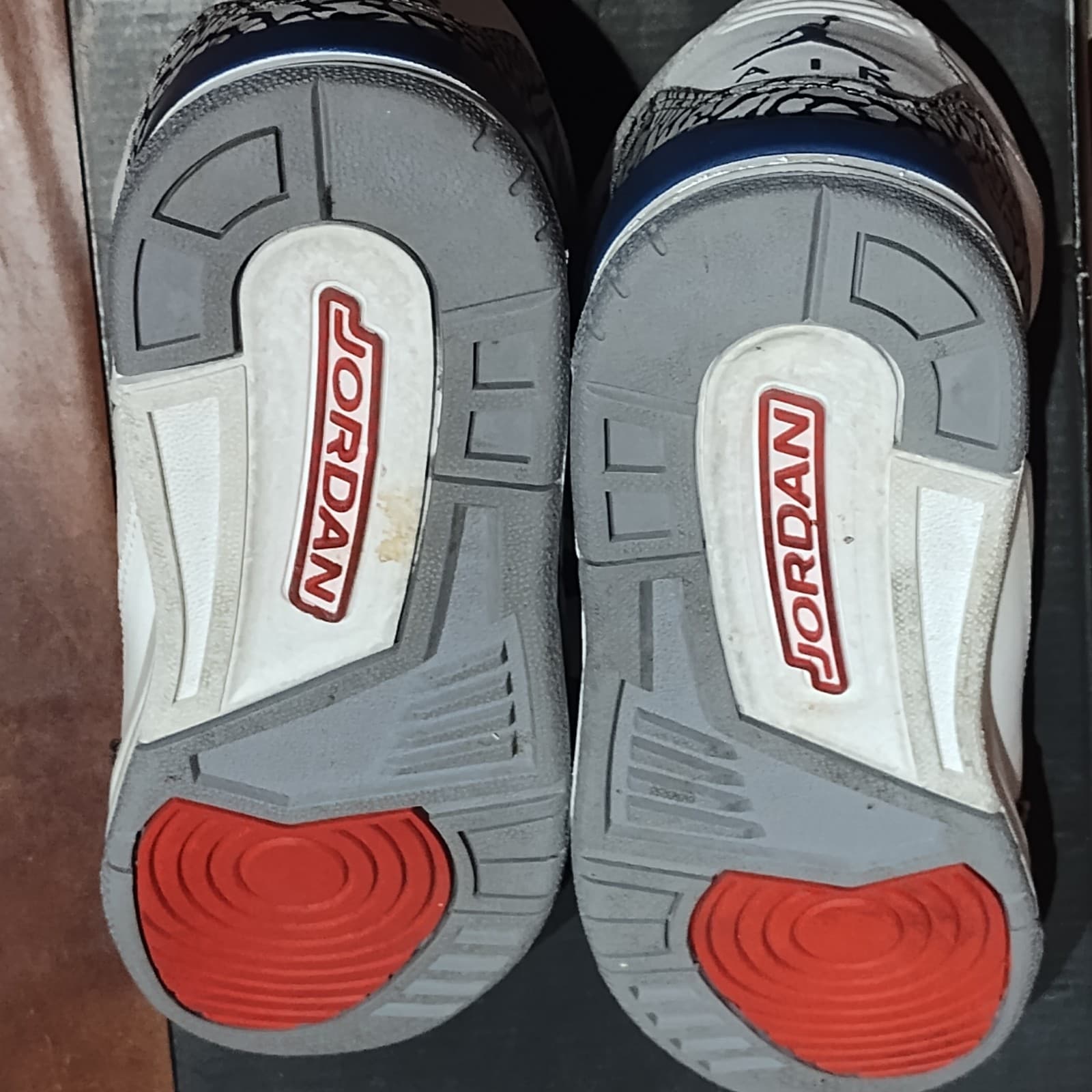 Nike Air Jordan 3 Retro GS Sz 4y True Blue Cement DB w/box - Thumbnail 6