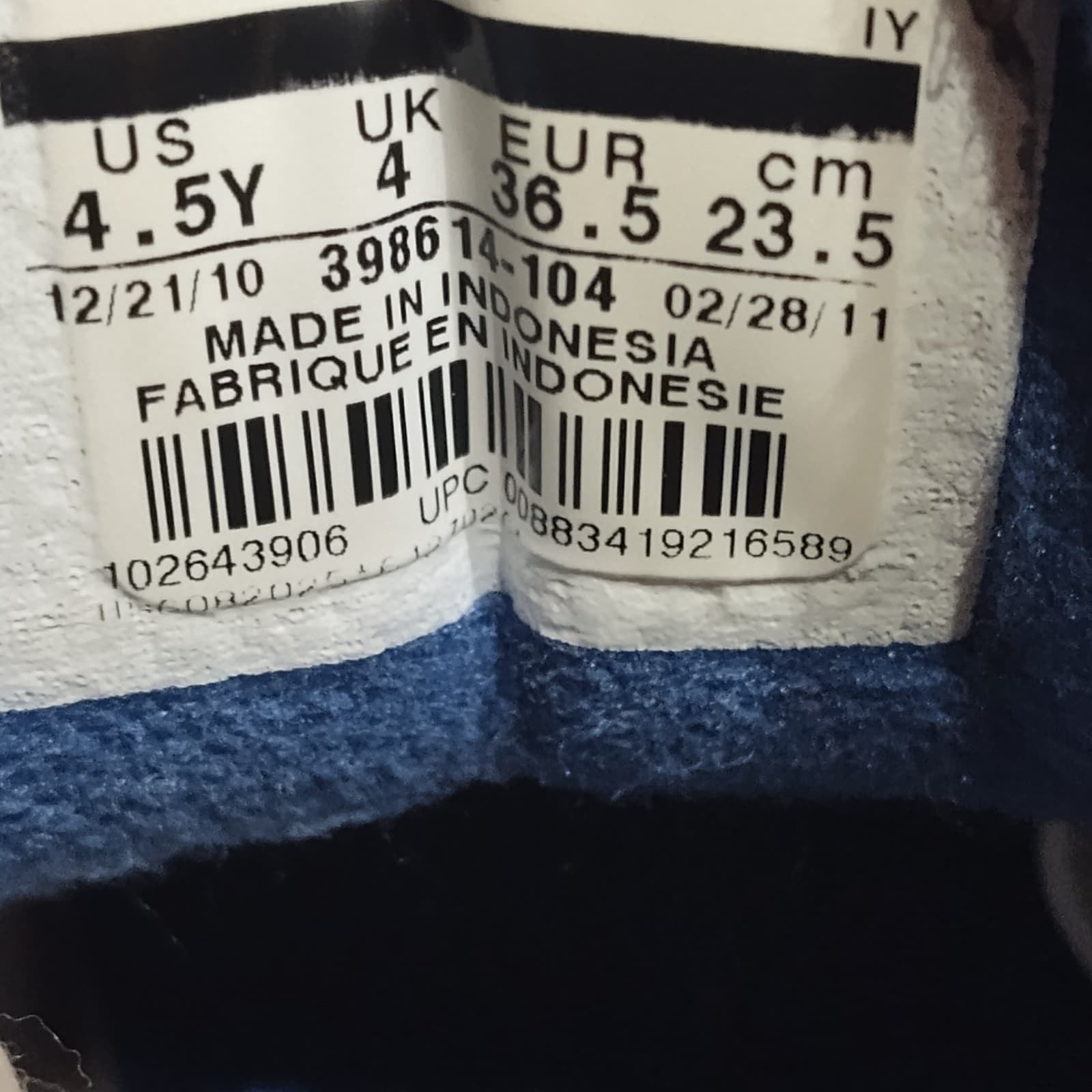 Nike Air Jordan 3 Retro GS Sz 4y True Blue Cement DB w/box - Thumbnail 5