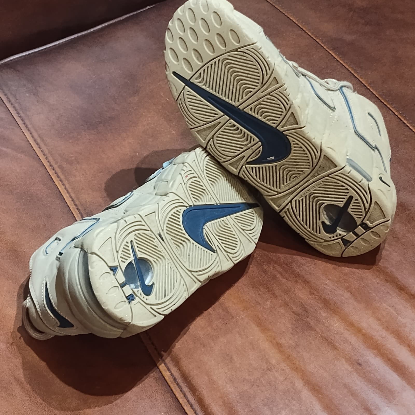 Size 7 - Nike Air More Uptempo GS Limestone Brown Junior Kids Women DQ6200-200 - Thumbnail 8